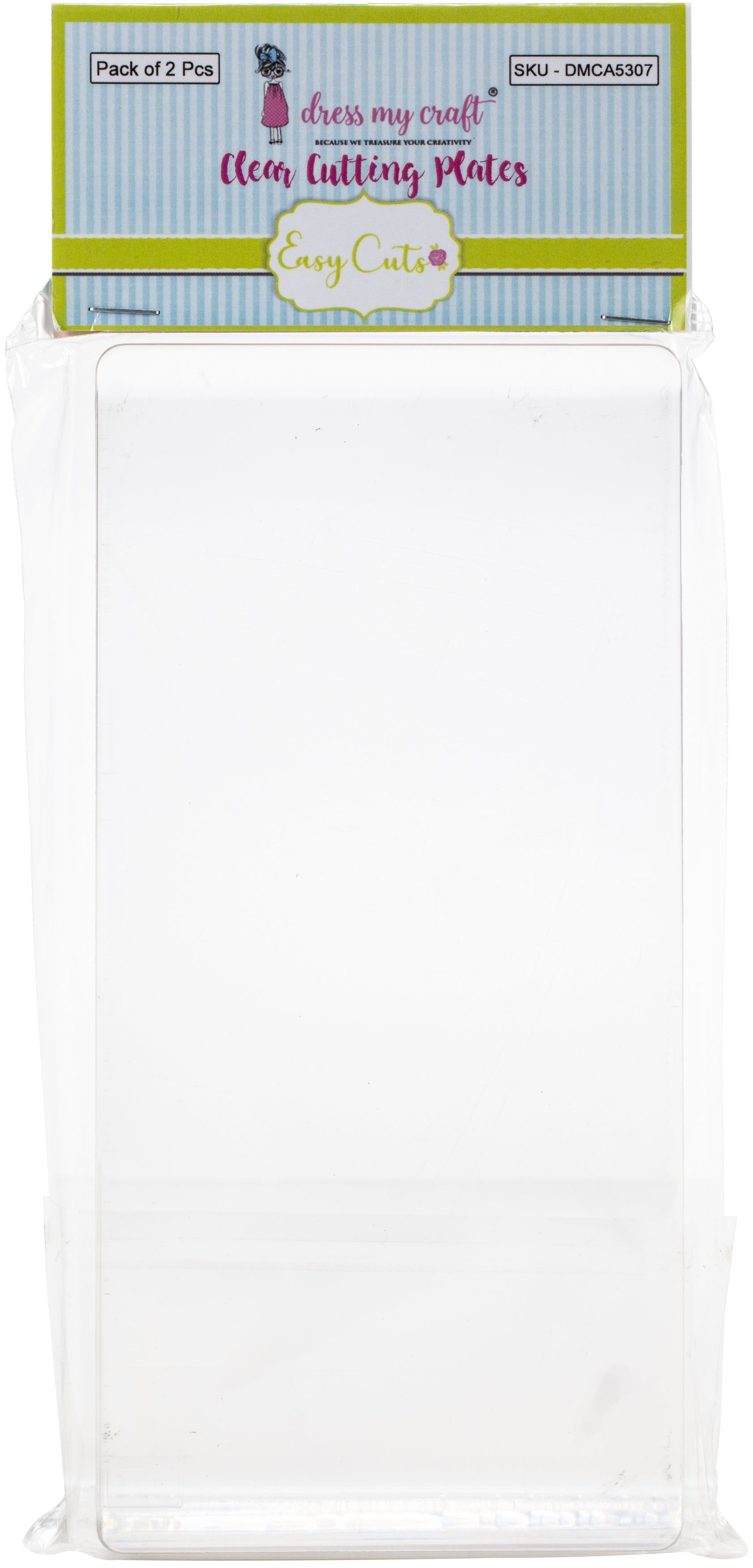 Dress My Crafts Easy Cut Cutting Plates 3"X6.25" 2/Pkg Clear