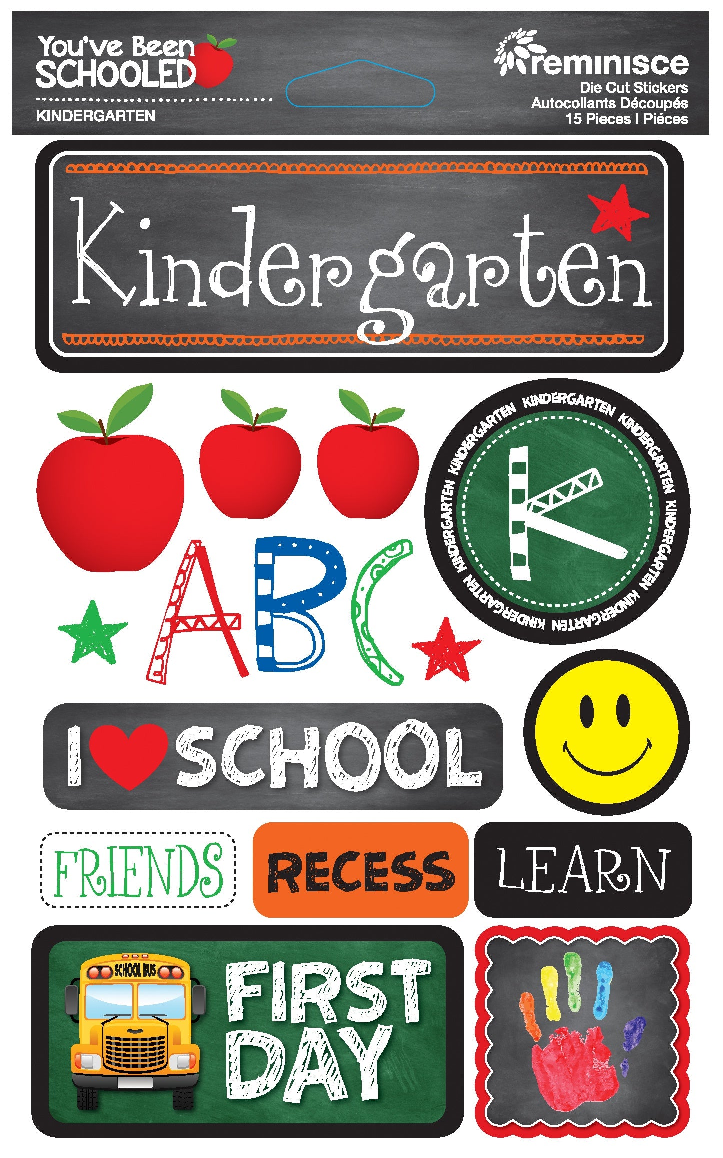 Reminisce You've Been Schooled 3D Dimensional Stickers Kindergarten