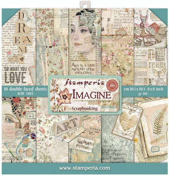 Stamperia Double-Sided Paper Pad 8"X8" 10/Pkg Imagine, 10 Designs/1 Each