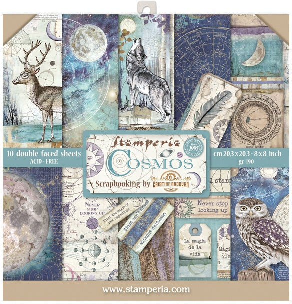 Stamperia Double-Sided Paper Pad 8"X8" 10/Pkg Cosmos, 10 Designs/1 Each
