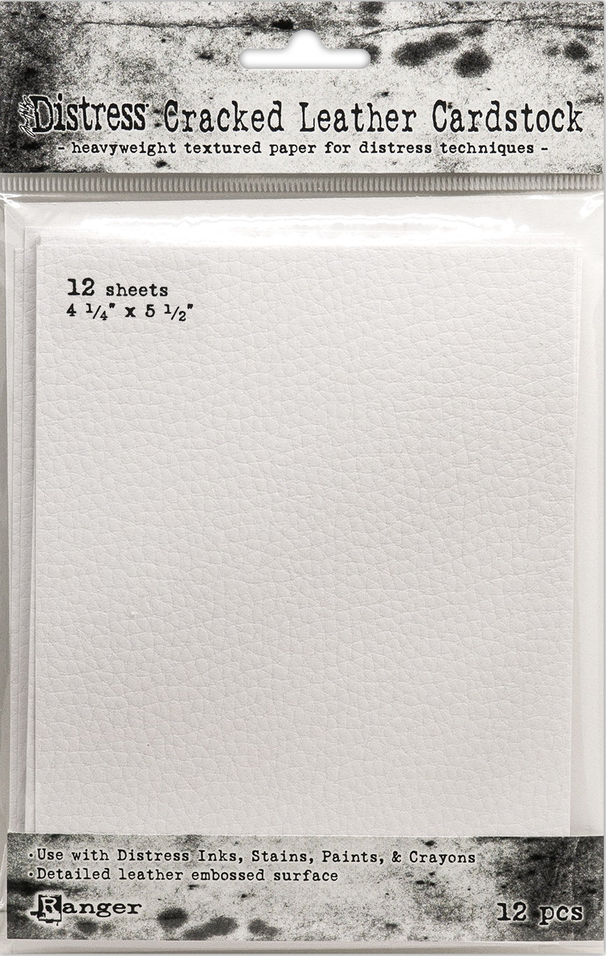 Tim Holtz Distress Cracked Leather Cardstock 12/Pkg 4.25"X5.5"