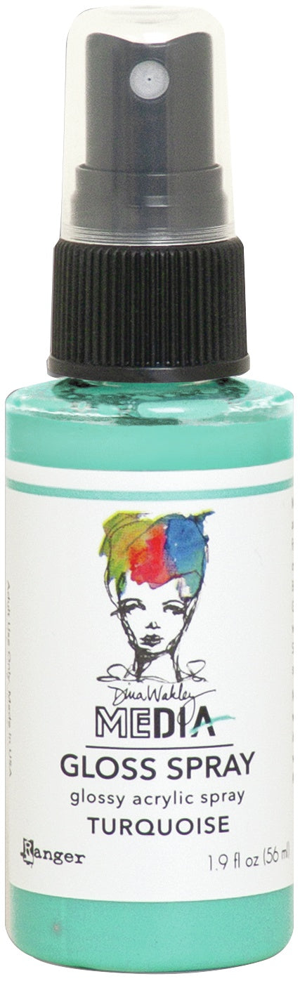 Dina Wakley Media Gloss Sprays 2oz Turquiose