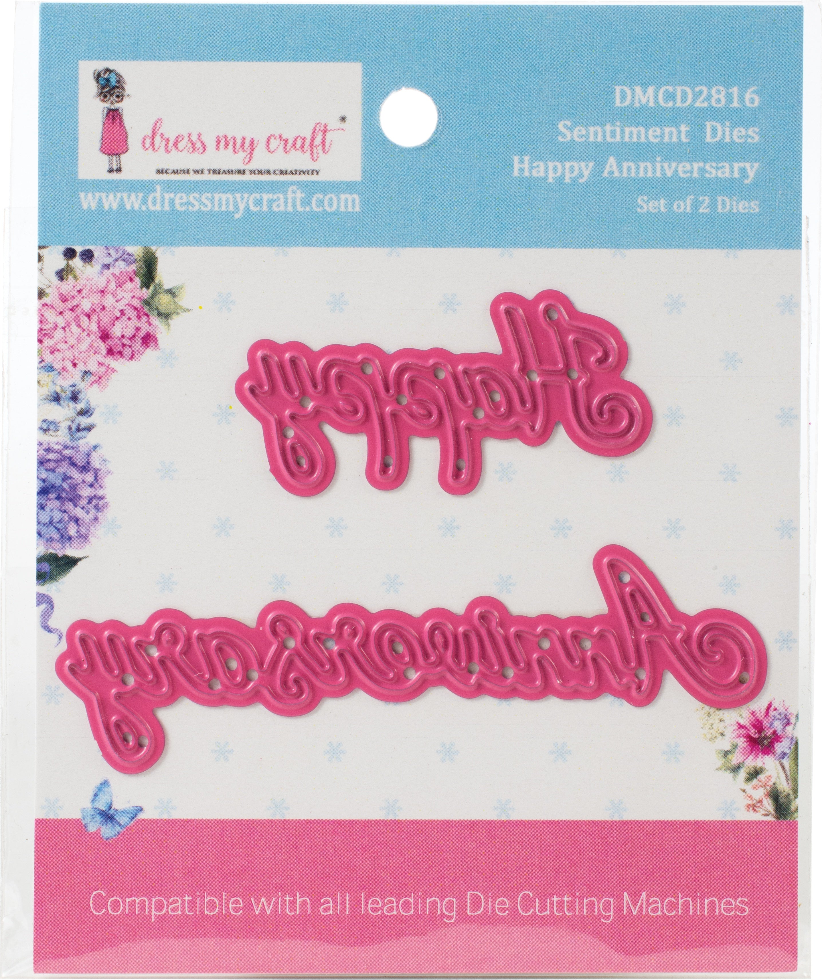 Dress My Craft Dies Sentiment- Happy Anniversary