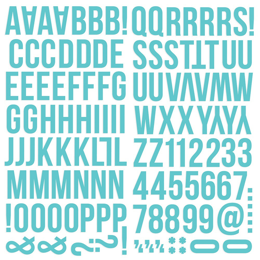 Simple Stories Color Vibe Foam Alpha Stickers 6"X12" 129/Pkg Teal