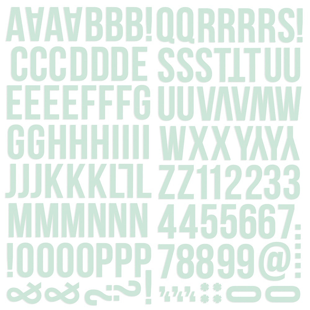 Simple Stories Color Vibe Foam Alpha Stickers 6"X12" 129/Pkg Robin's Egg
