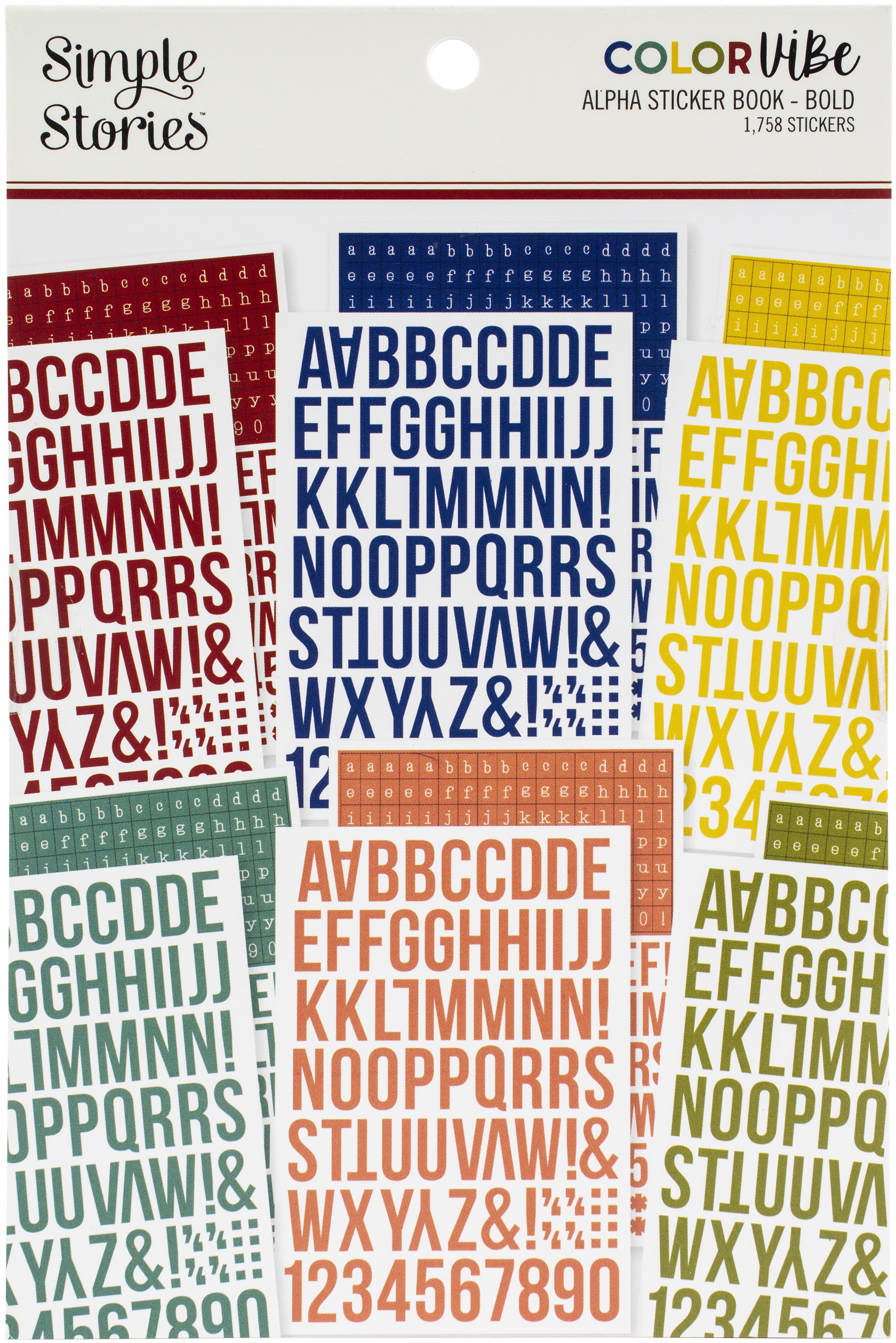Simple Stories Color Vibe Alpha Sticker Book 12/Sheets