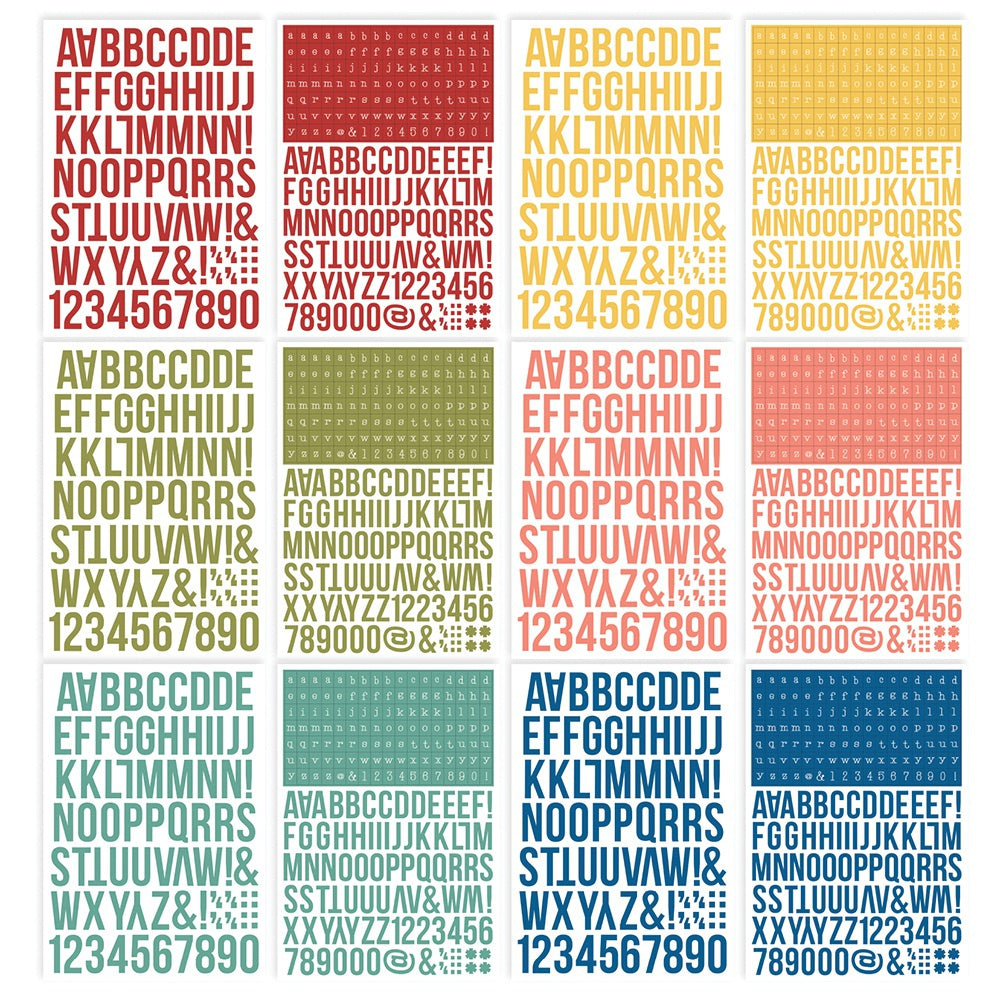 Simple Stories Color Vibe Alpha Sticker Book 12/Sheets