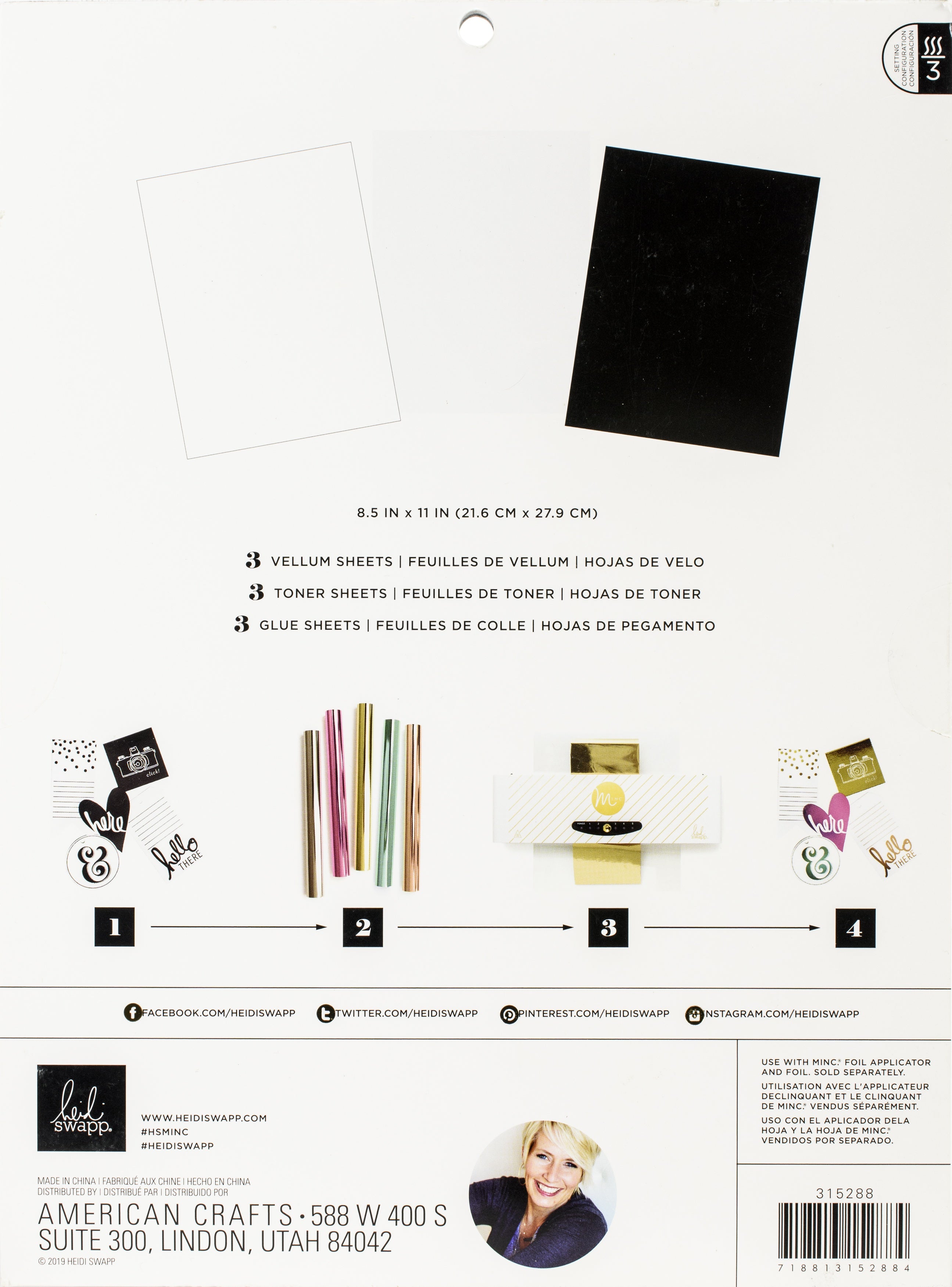 Heidi Swapp Minc Surface Pad 8.5"X11" 9/Pkg Assorted Surfaces