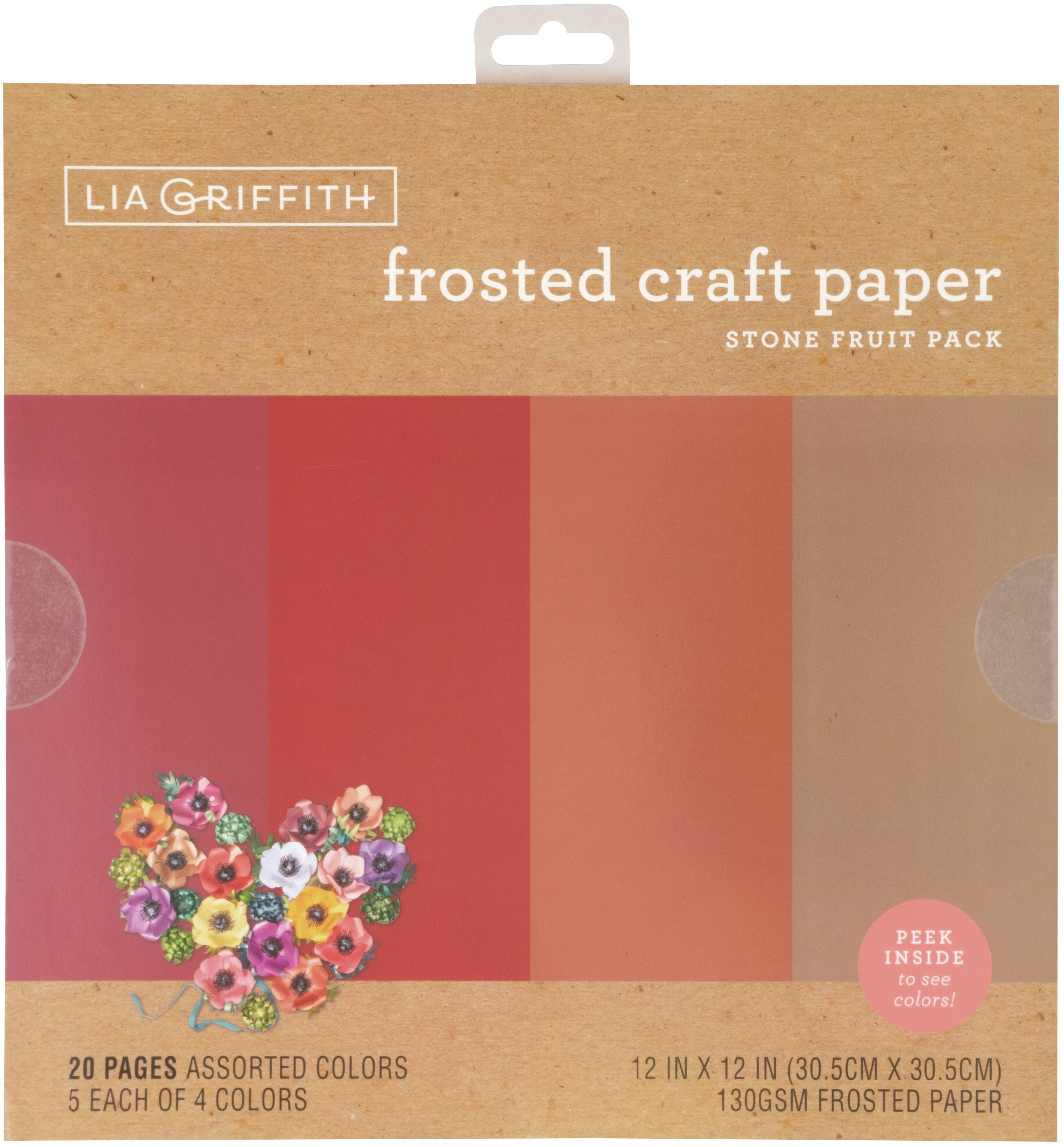 Frosted Craft Tissue Paper 12"X12" 20/Pkg Stone Fruit-Reds