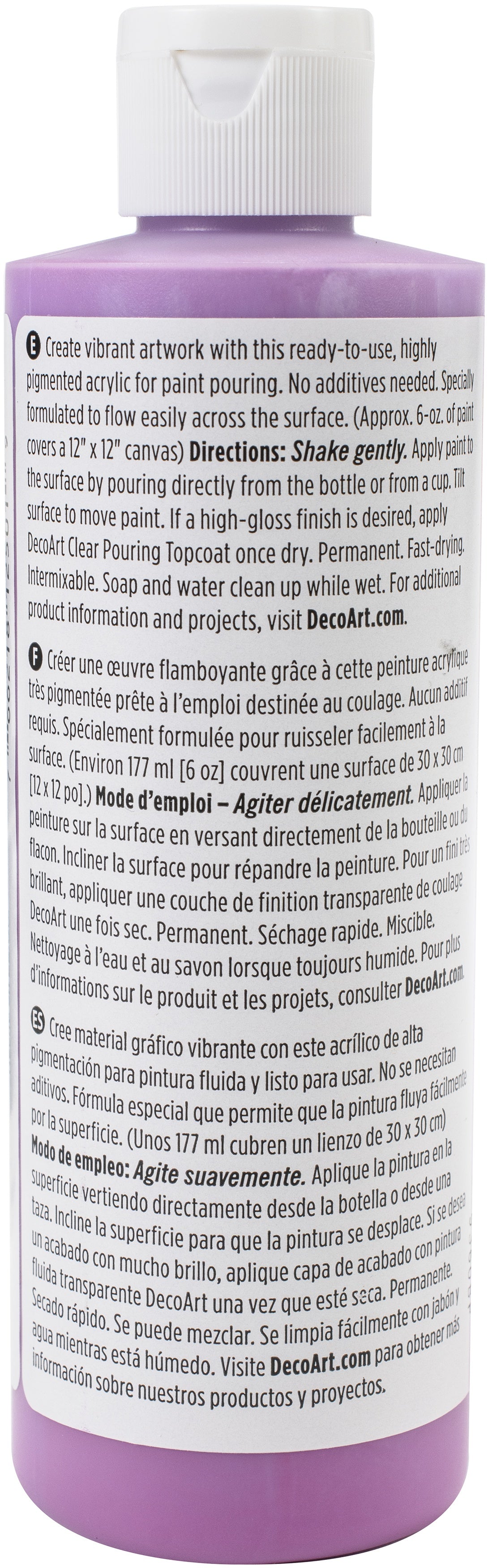 DecoArt FluidArt Ready-To-Pour Acrylic Paint 8oz-Bright Violet