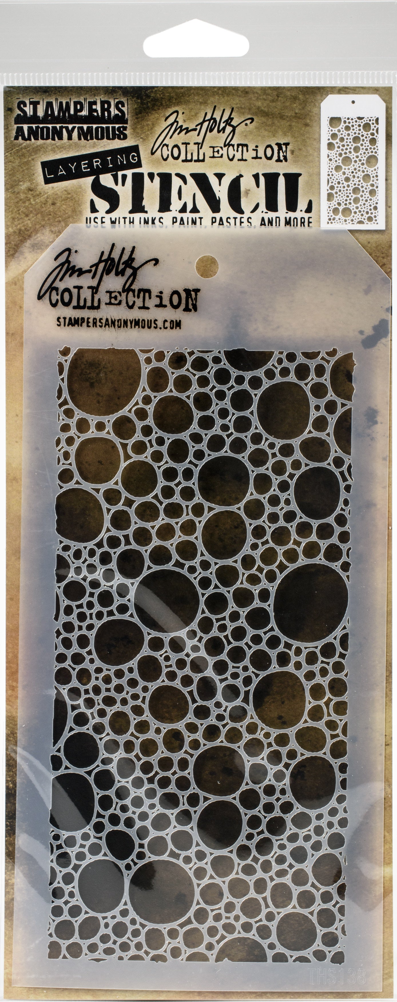 Tim Holtz Layered Stencil 4.125"X8.5" Bubbles -Layered