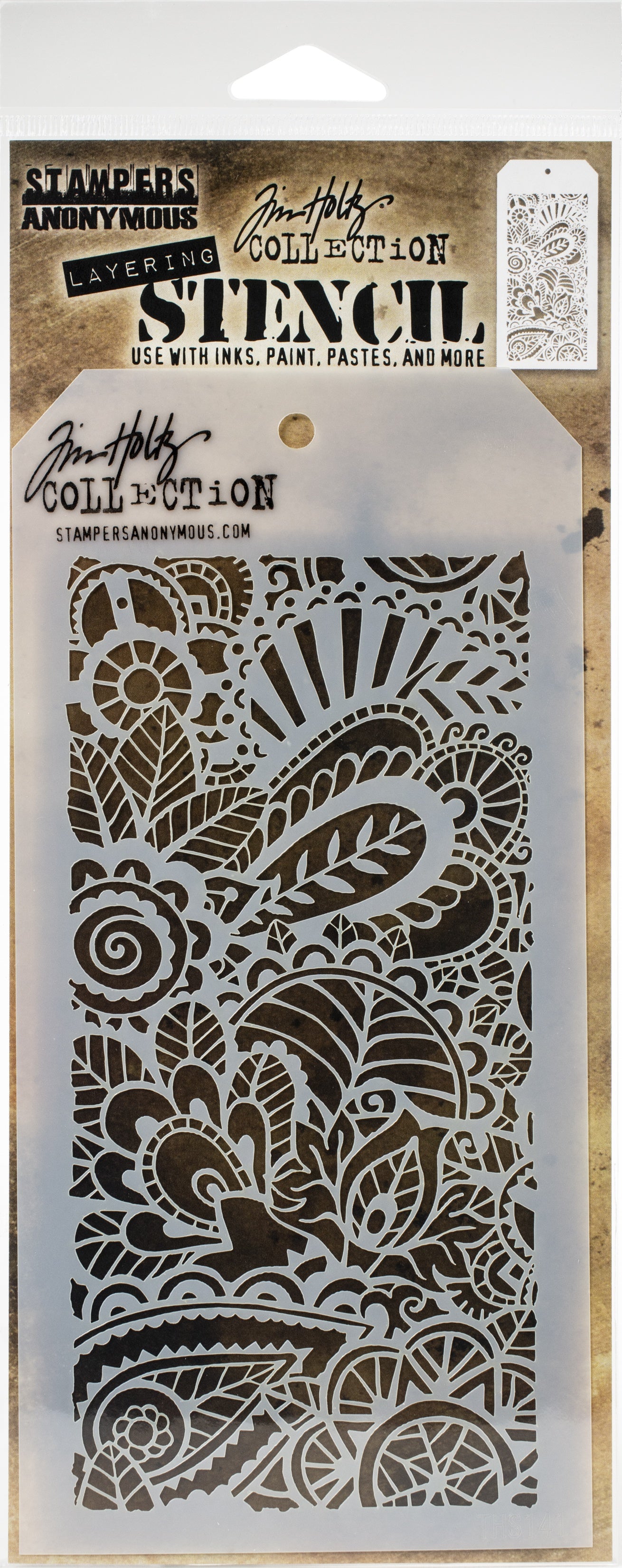 Tim Holtz Layered Stencil 4.125"X8.5" Doodle Art 1 -Layered