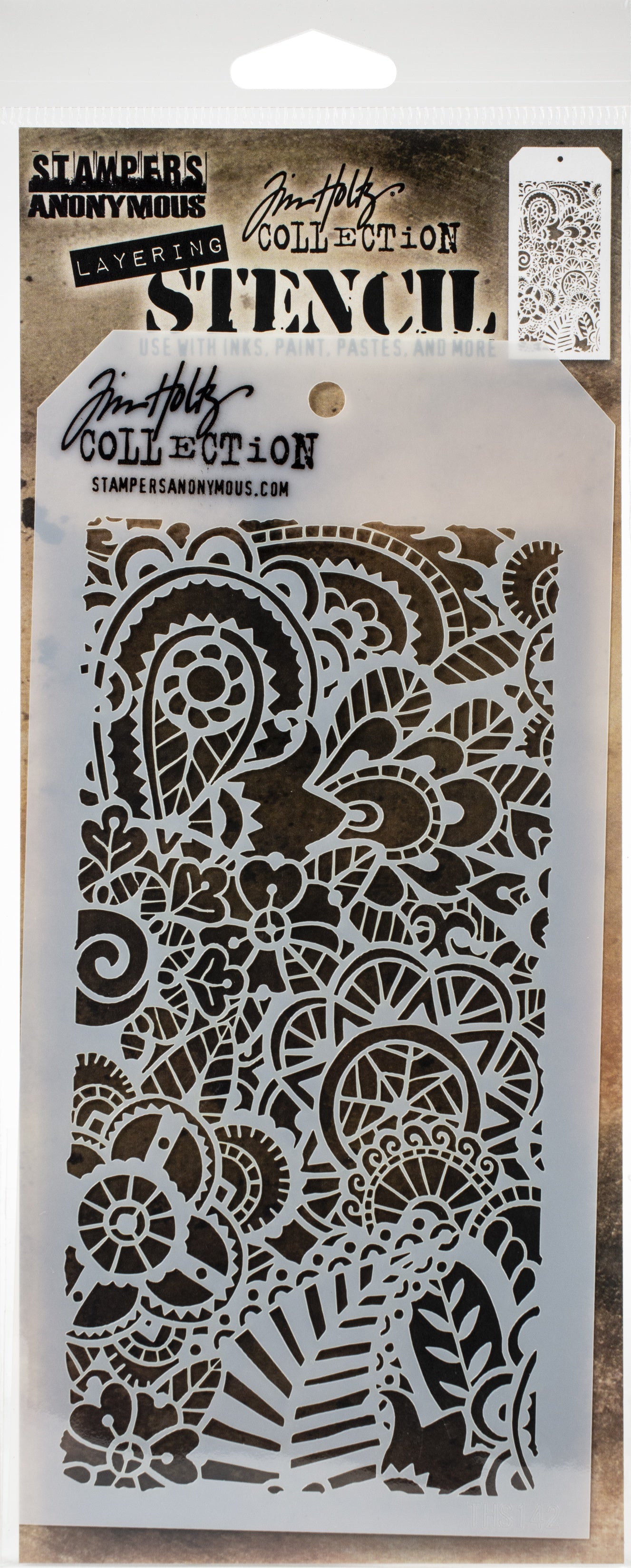 Tim Holtz Layered Stencil 4.125"X8.5" Doodle Art 2 -Layered
