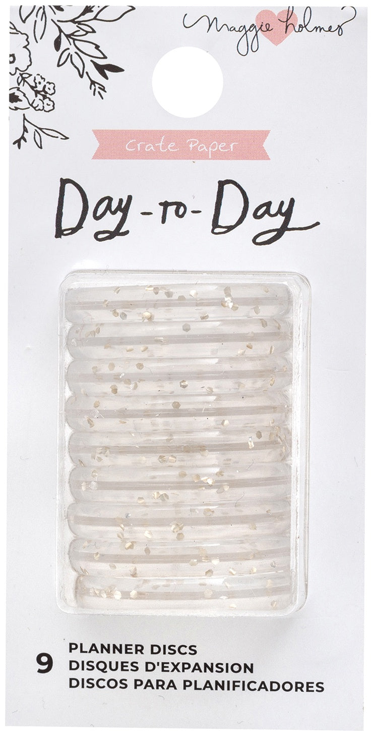 Maggie Holmes Day-To-Day Planner Small Discs 2"X4" 9/Pkg Gold Glitter