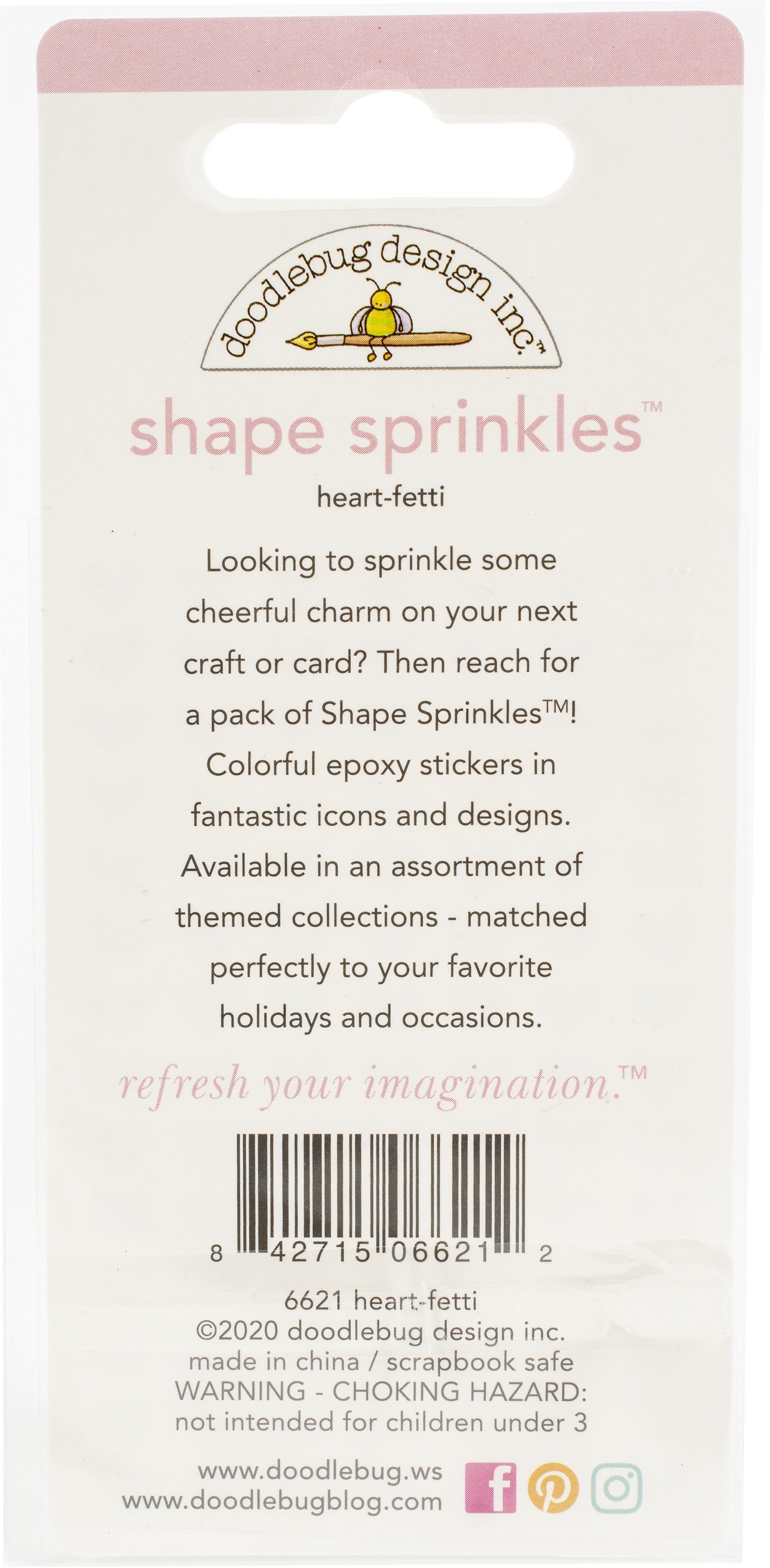 Doodlebug Sprinkles Adhesive Enamel Shapes Heart-Fetti, Hey Cupcake