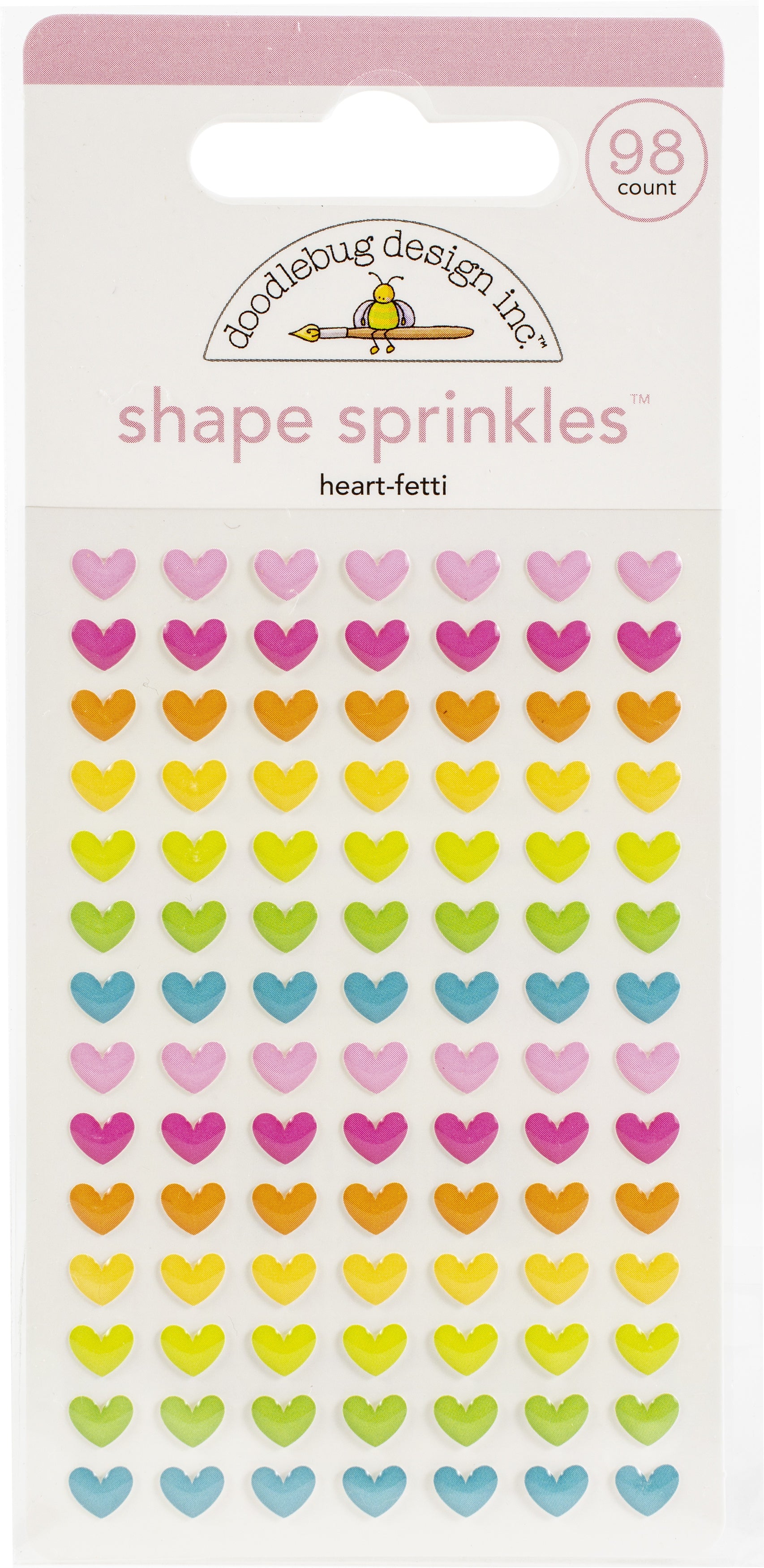 Doodlebug Sprinkles Adhesive Enamel Shapes Heart-Fetti, Hey Cupcake