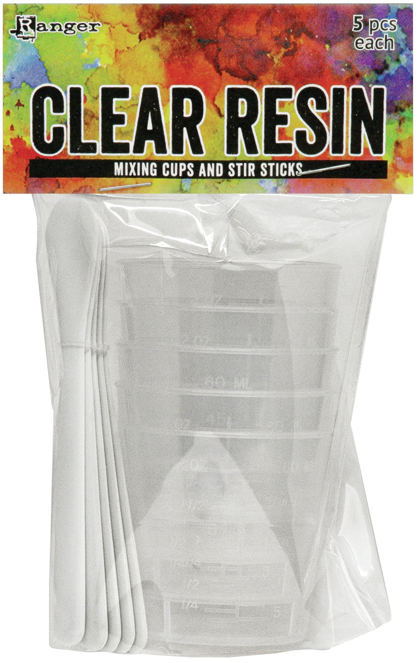 Ranger Clear Resin Mixing Cups & Stir Sticks (5) Mixing Cups & (5) Stir Sticks