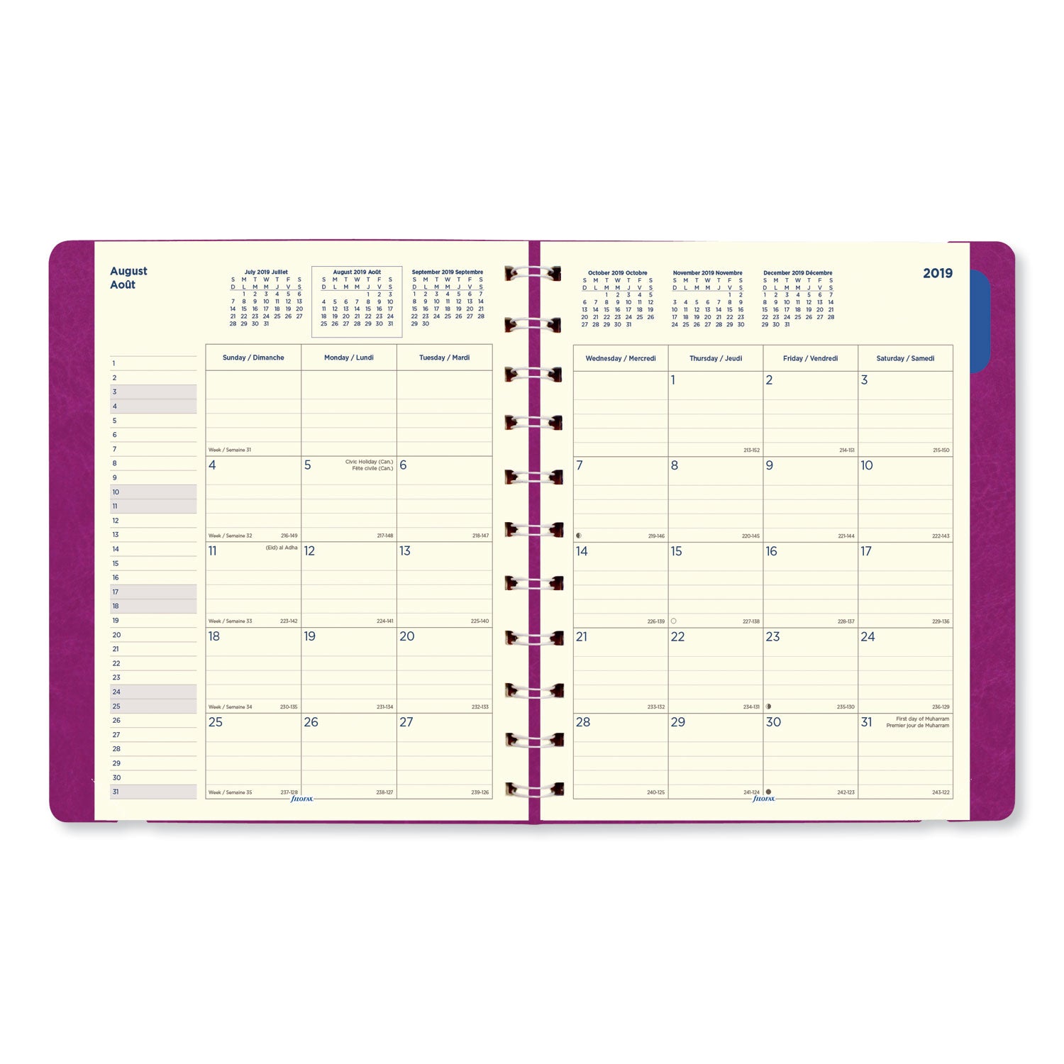 Filofax 17-Month Monthly Planner, 8-1/2" x 10-7/8", Fuchsia, August 2021 to December 2022, C1811003