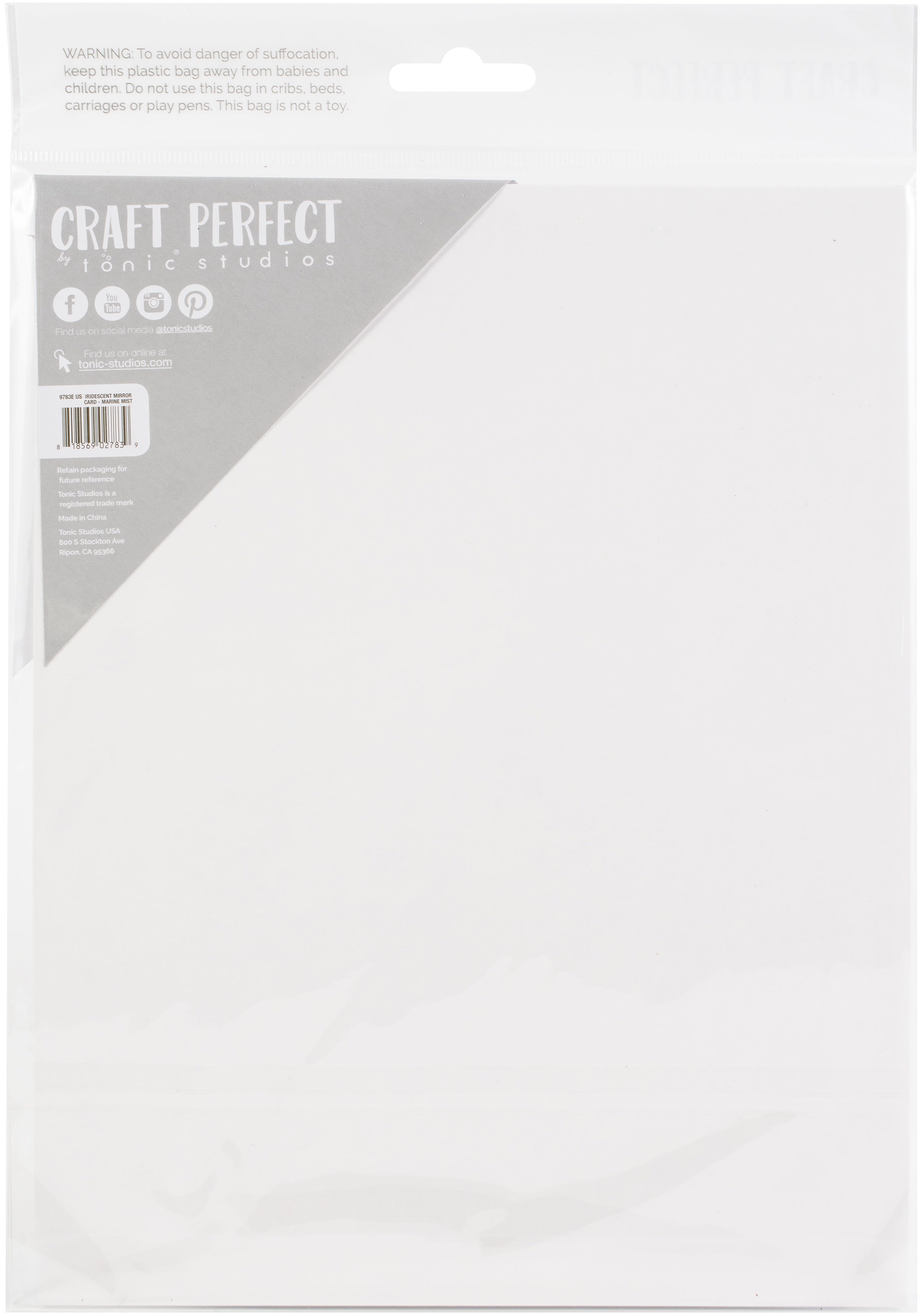 Craft Perfect Mirror Cardstock 92lb 8.5"X11" 5/Pkg-Mariana Mist