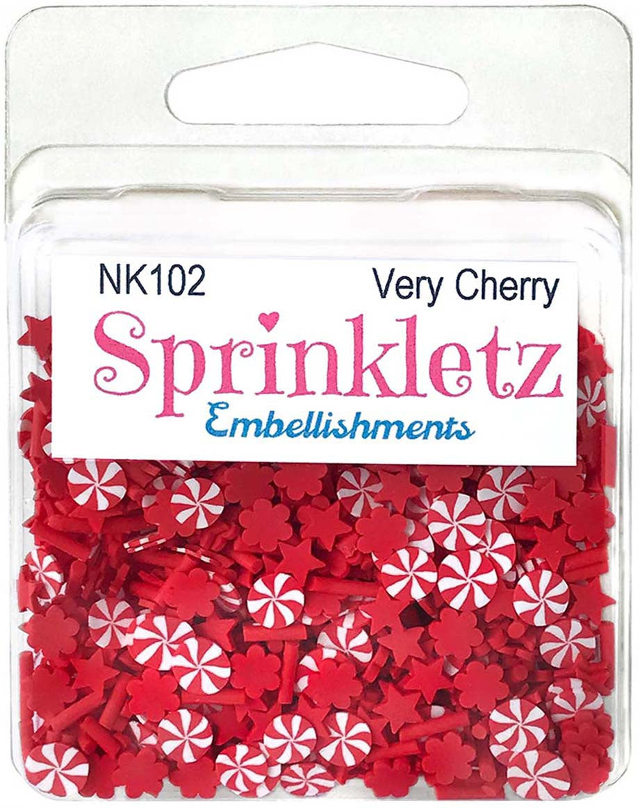 Buttons Galore Sprinkletz Embellishments 12g Very Cherry