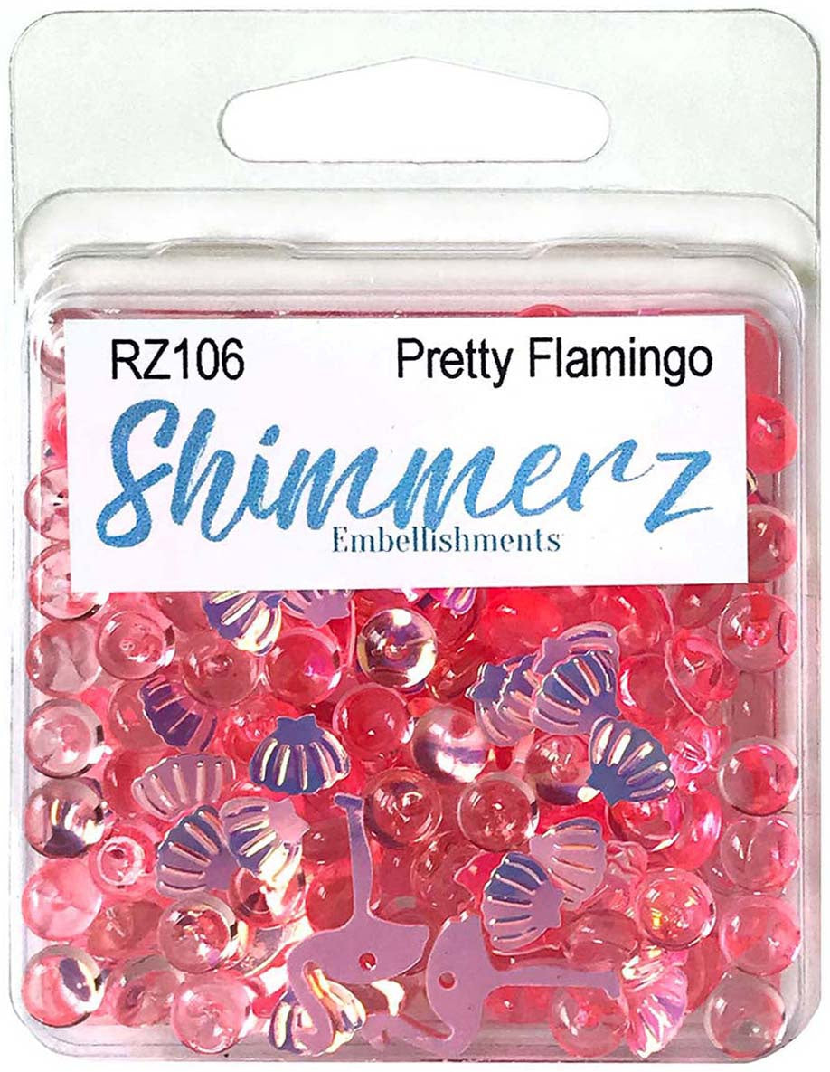 Buttons Galore Shimmerz Embellishments 18g Pretty Flamingo