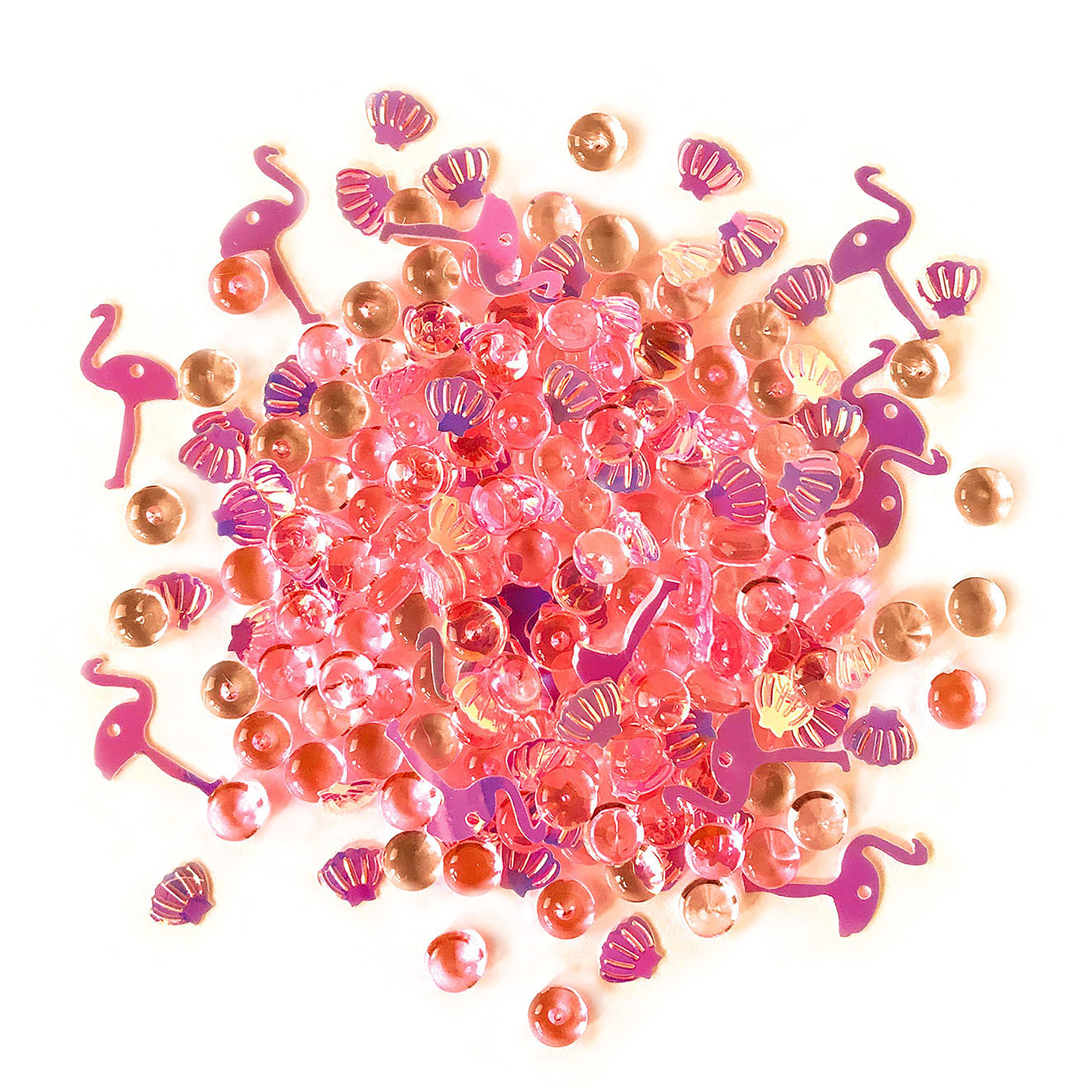 Buttons Galore Shimmerz Embellishments 18g Pretty Flamingo