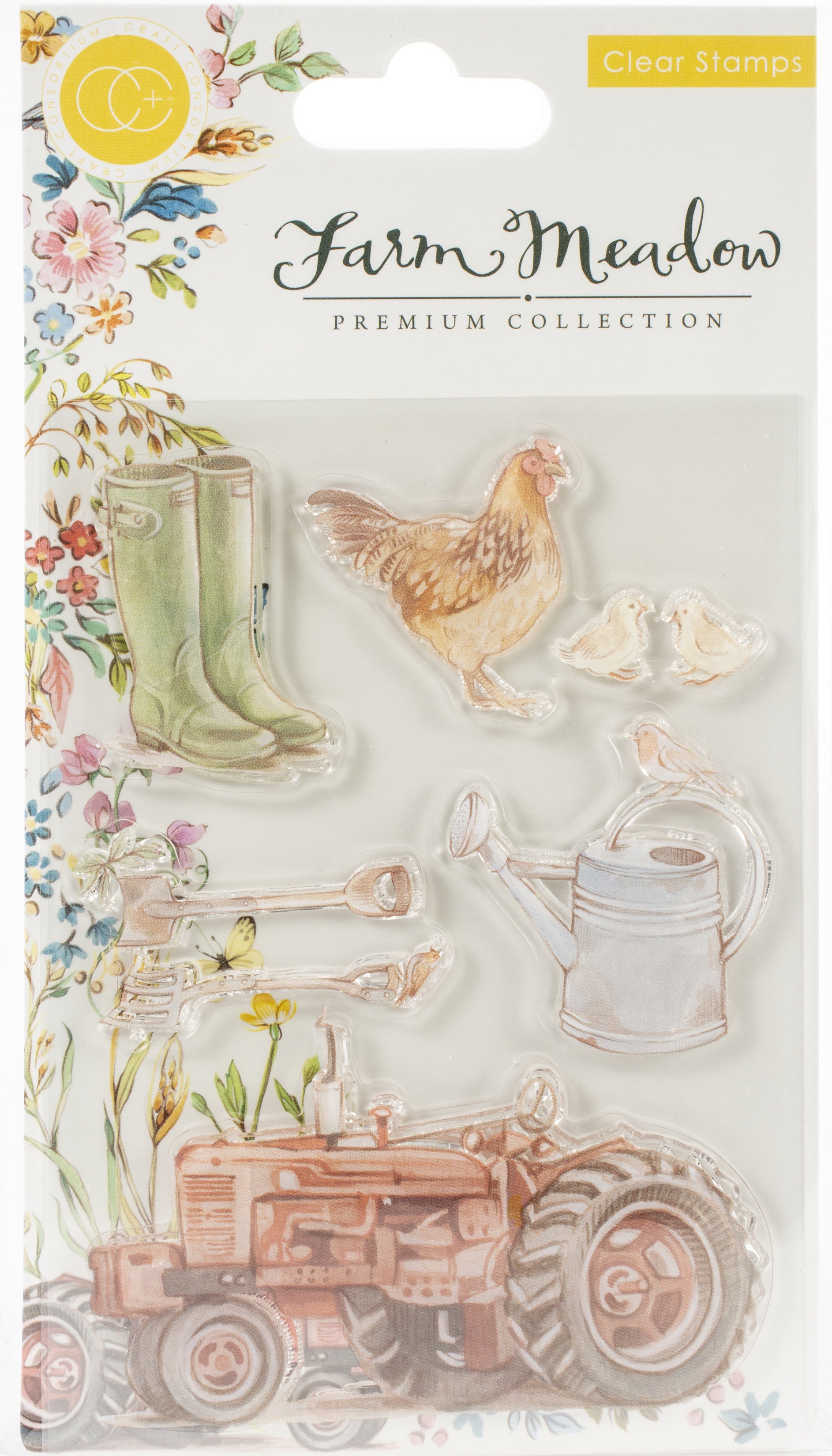 Craft Consortium A5 Clear Stamps Farm Meadow By Clare Therese Gray