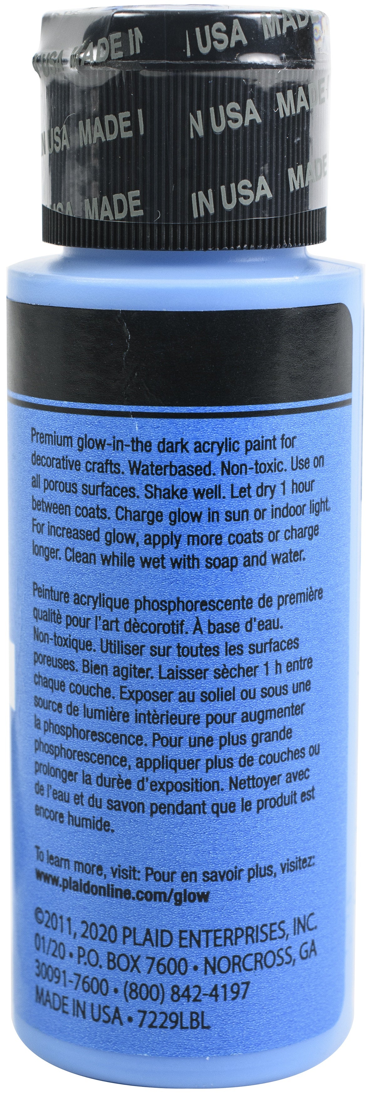 Folkart Glow In The Dark Paint 2oz Blue