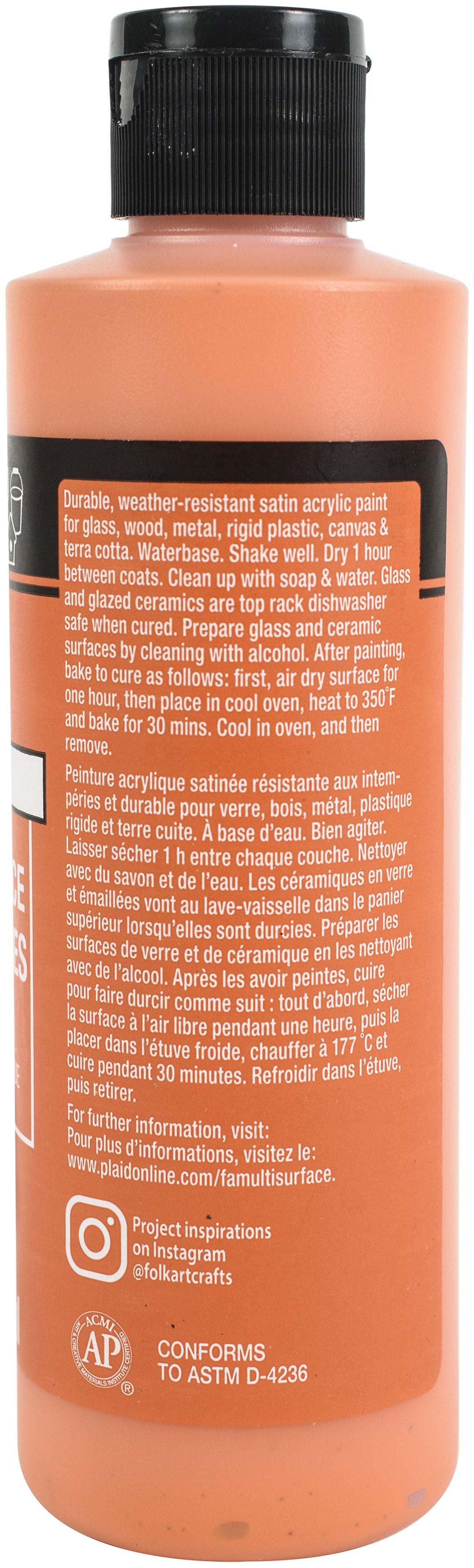 FolkArt Multi-Surface Paint 8oz Pure Orange