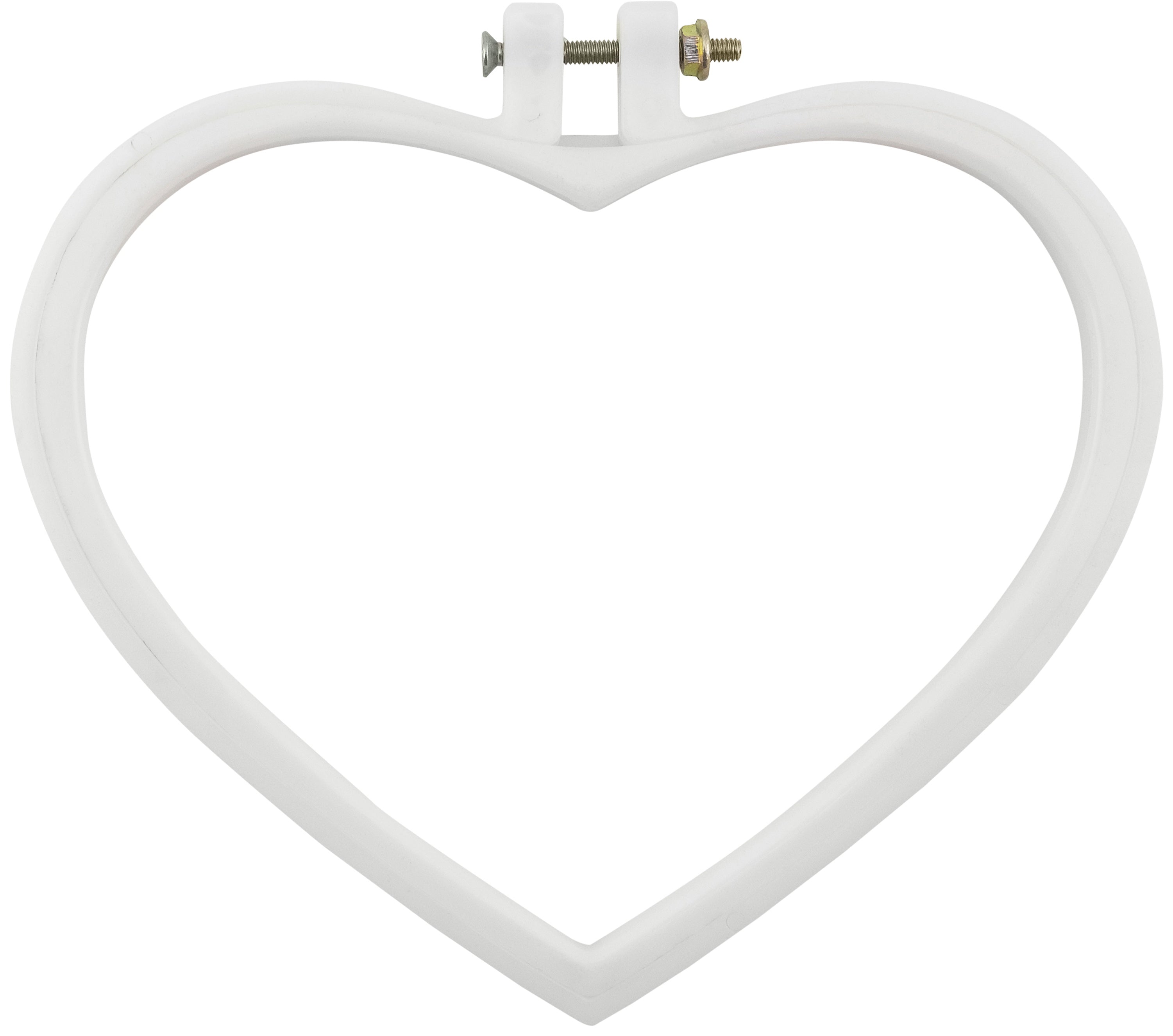 Anchor Plastic Heart Shaped Embroidery Hoops  6" White