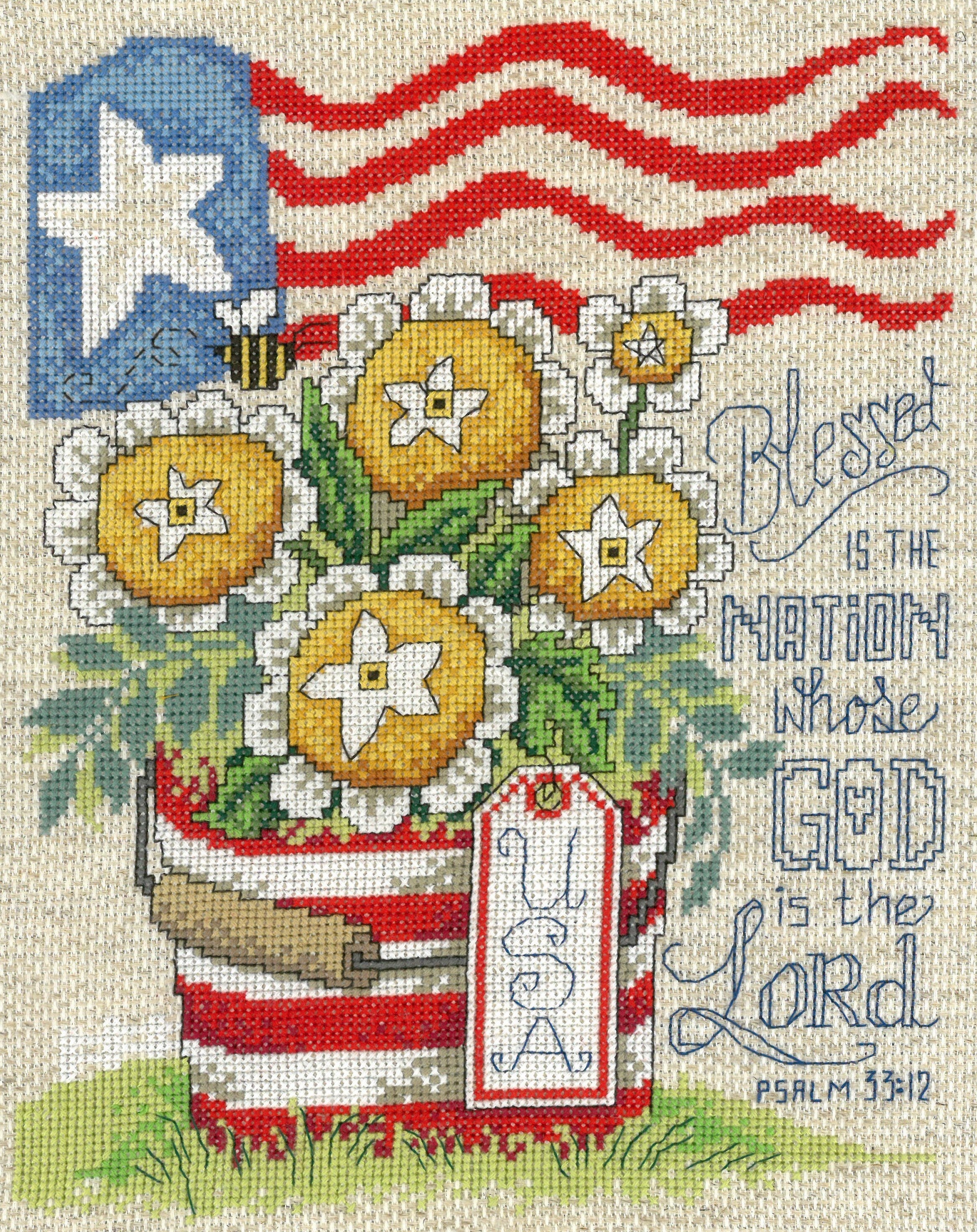 Imaginating Counted Cross Stitch Kit 7.6"X9.6" Blessed Nation (14 Count)