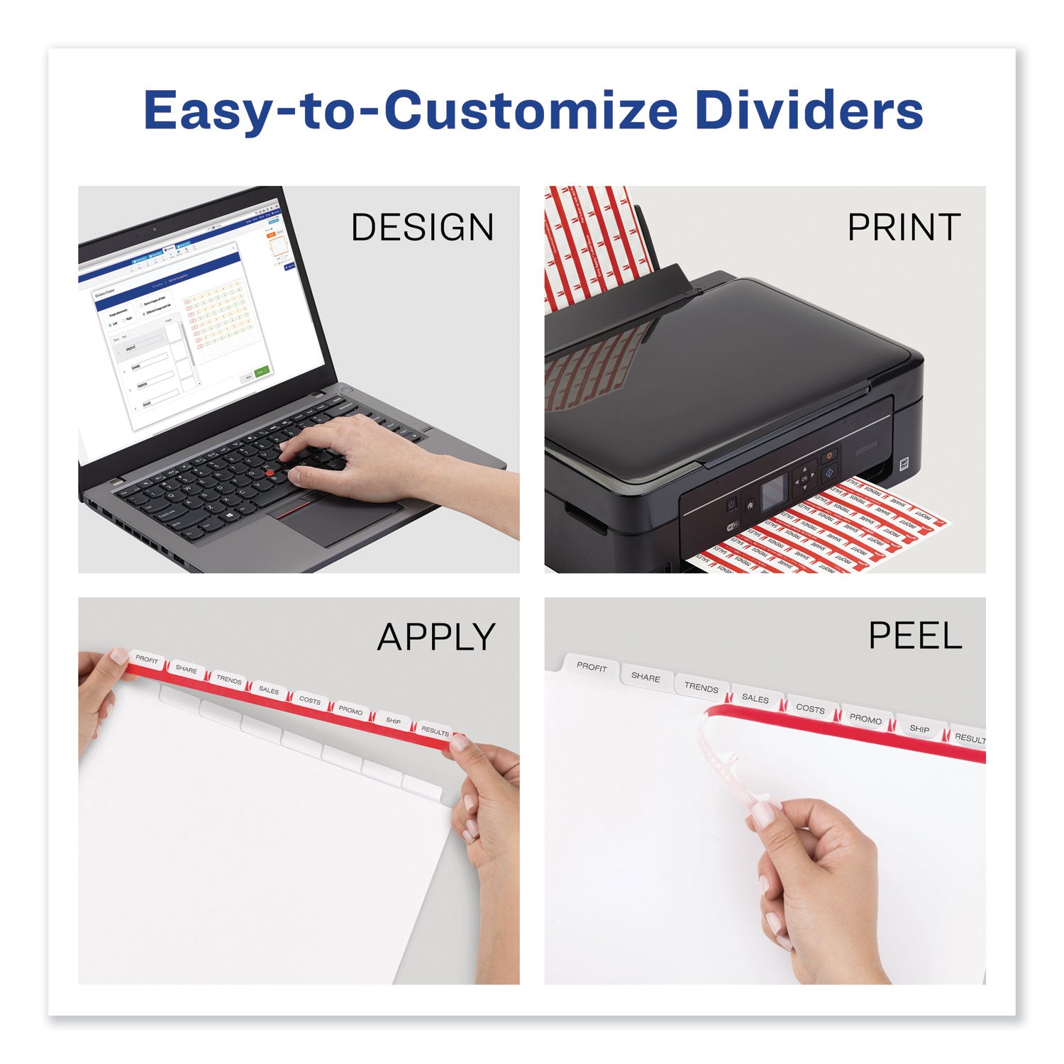 Avery® Index Maker Print & Apply Clear Label Dividers w/Color Tabs, 8-Tab, Letter