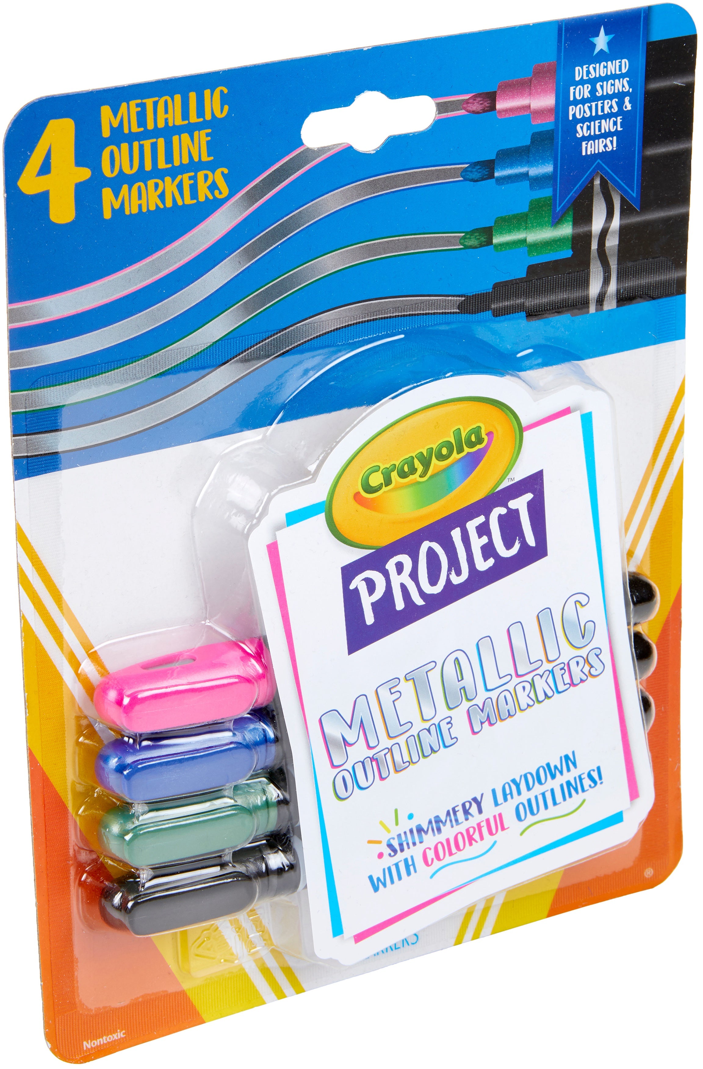 Crayola Project Outline Markers 4/Pkg Metallic Colors
