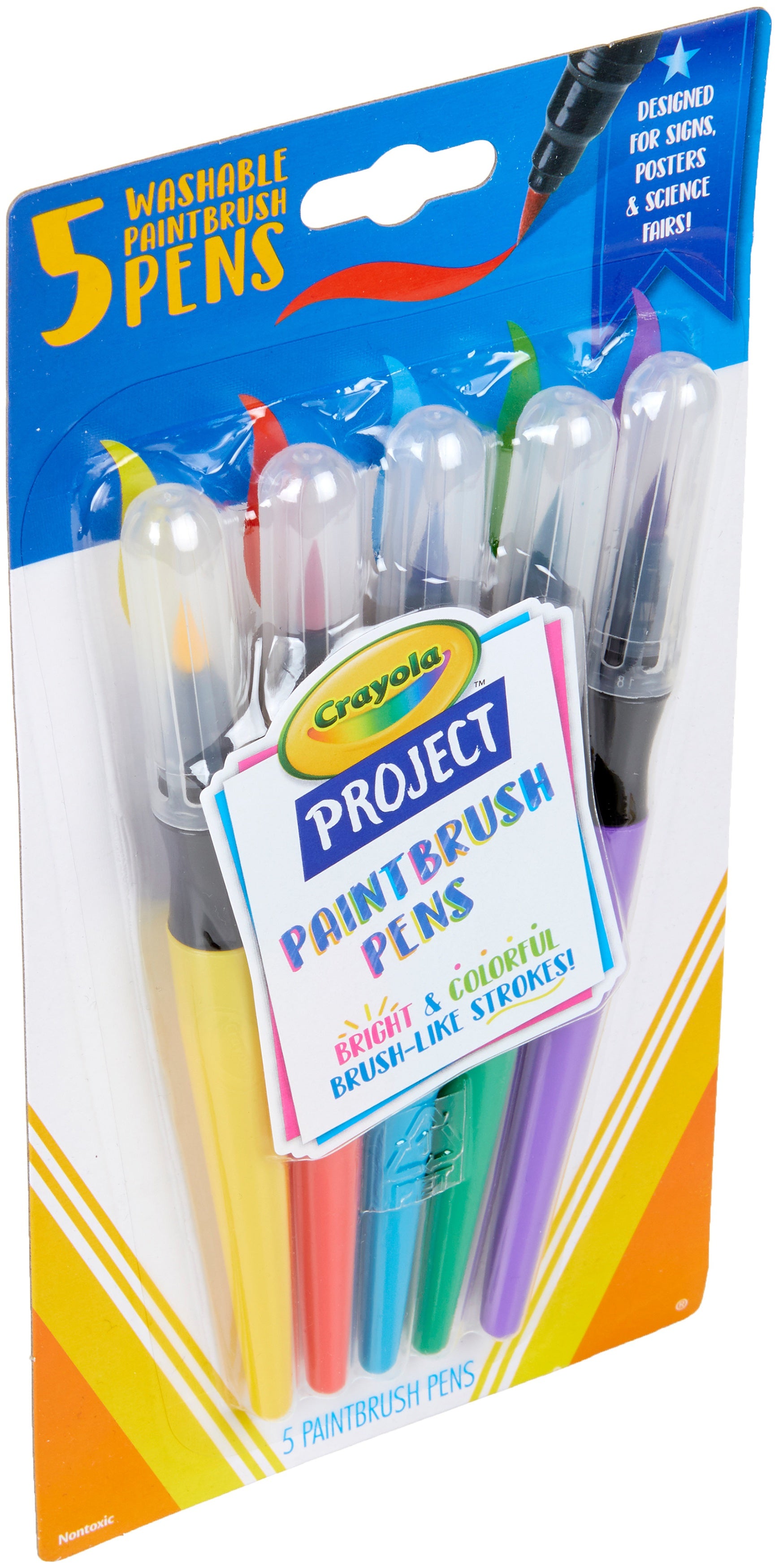Crayola Project Paintbrush Pens 5/Pkg Assorted Colors