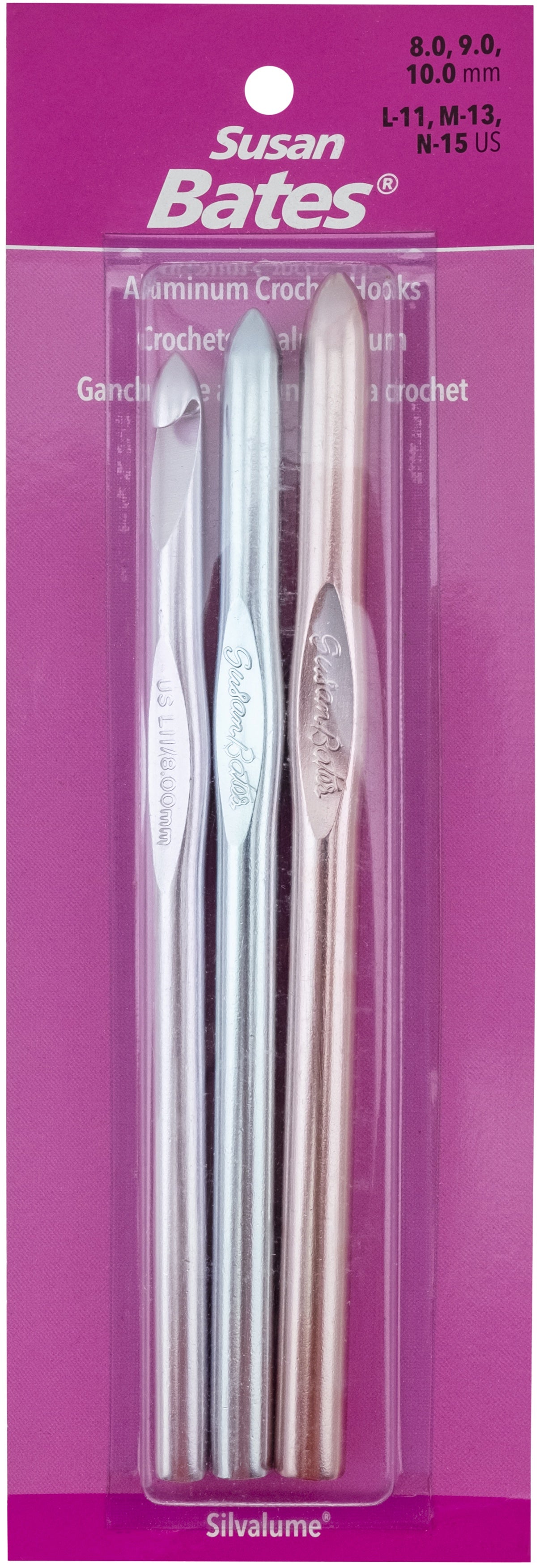 Silvalume Aluminum Crochet Hook Set Sizes L11 To N15