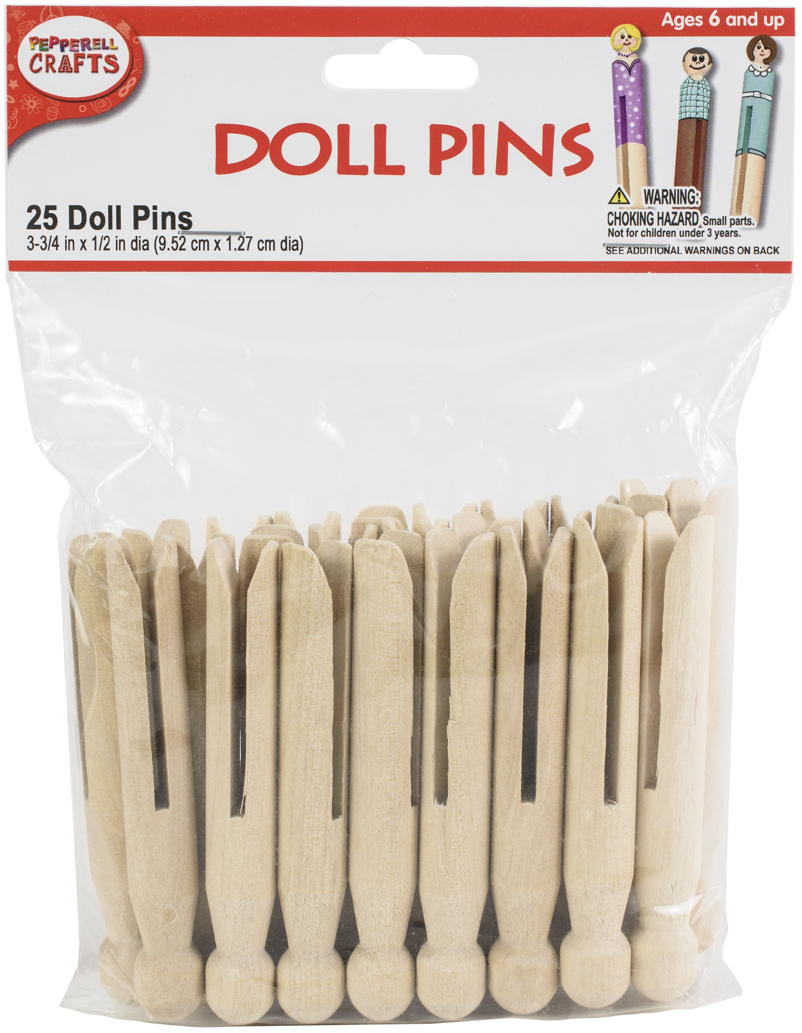 Doll Pins 3-3/4"X1/2" 25/Pkg 