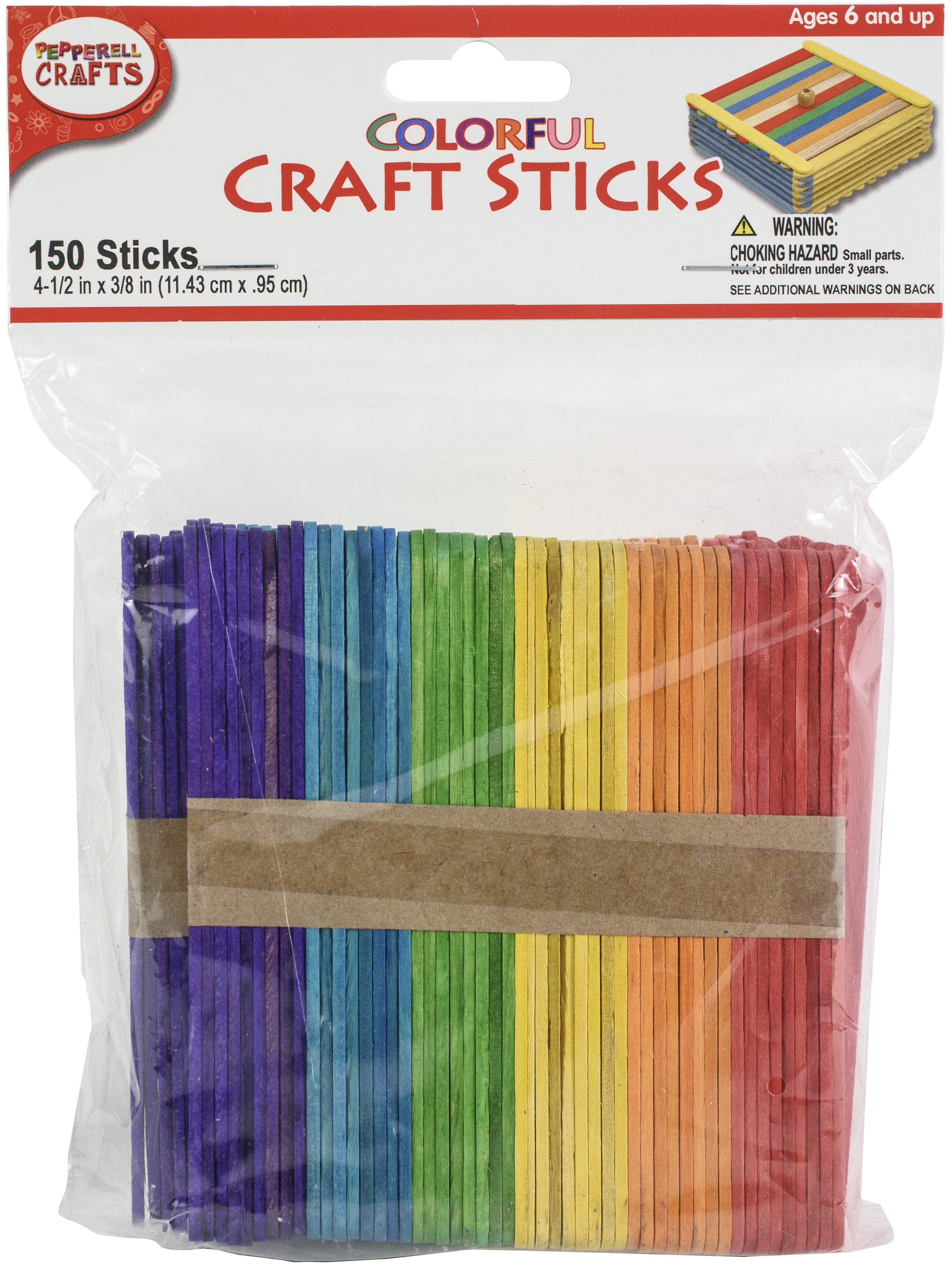 Craft Sticks 4-1/2"X3/8" 150/Pkg Colorful