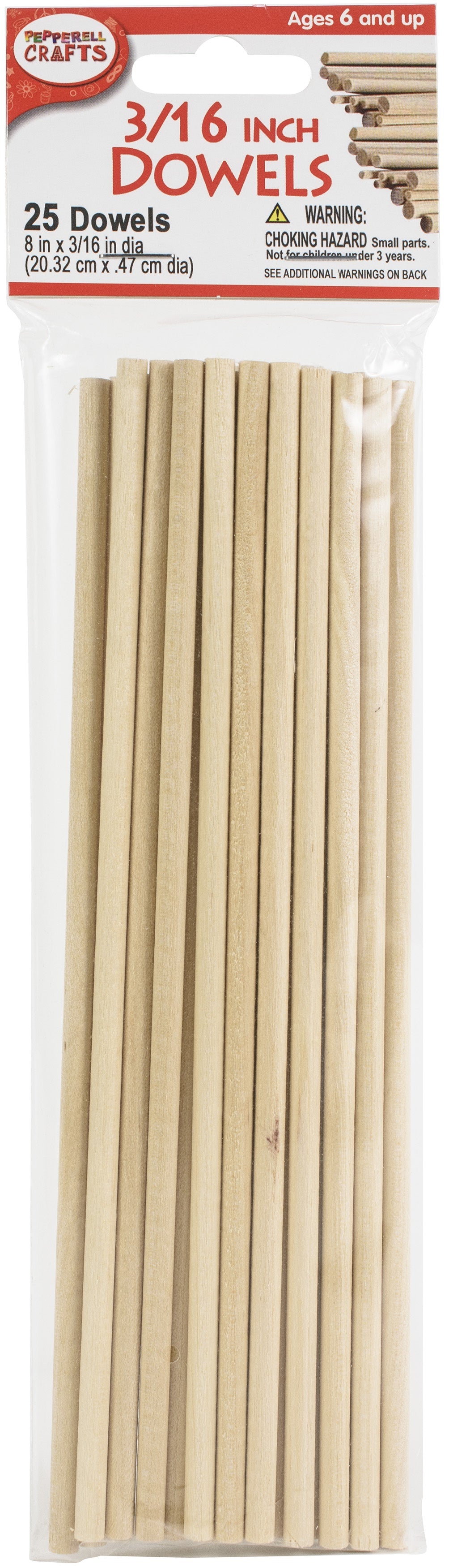 Dowels 3/16"X8" 25/Pkg 