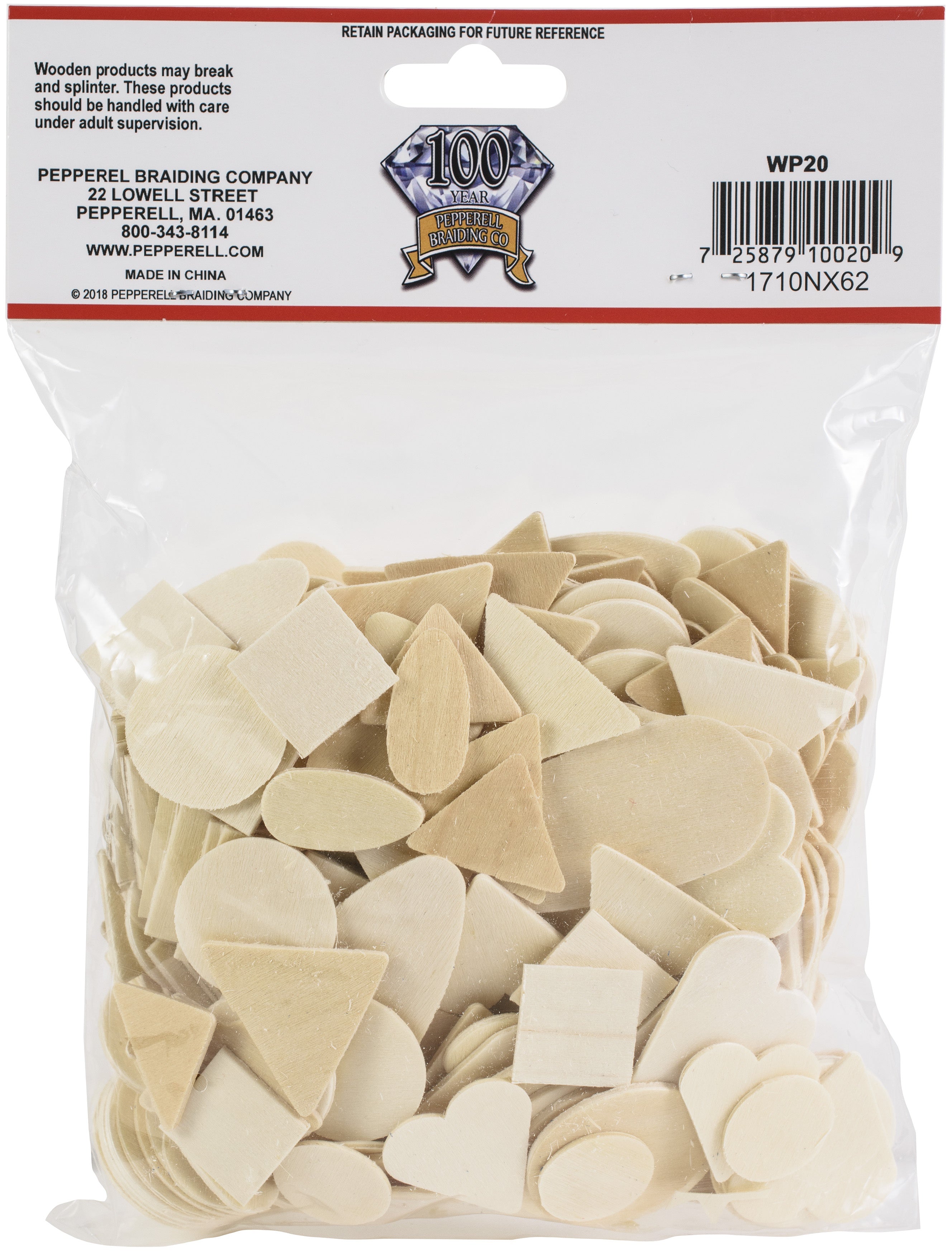 Wood Shapes 250/Pkg Assorted