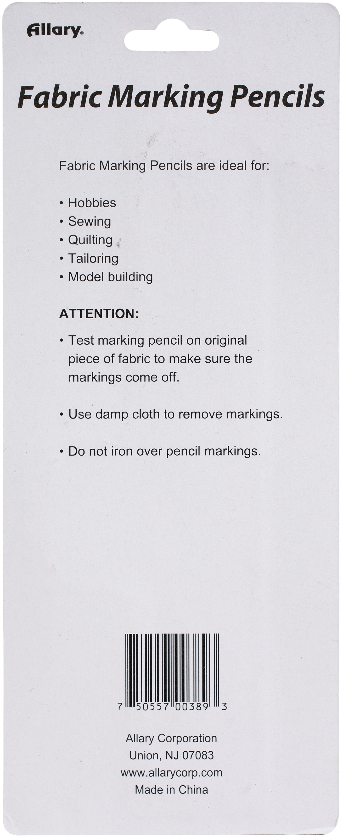 Allary Fabric Marking Pencils 3/Pkg W/ Sharpener