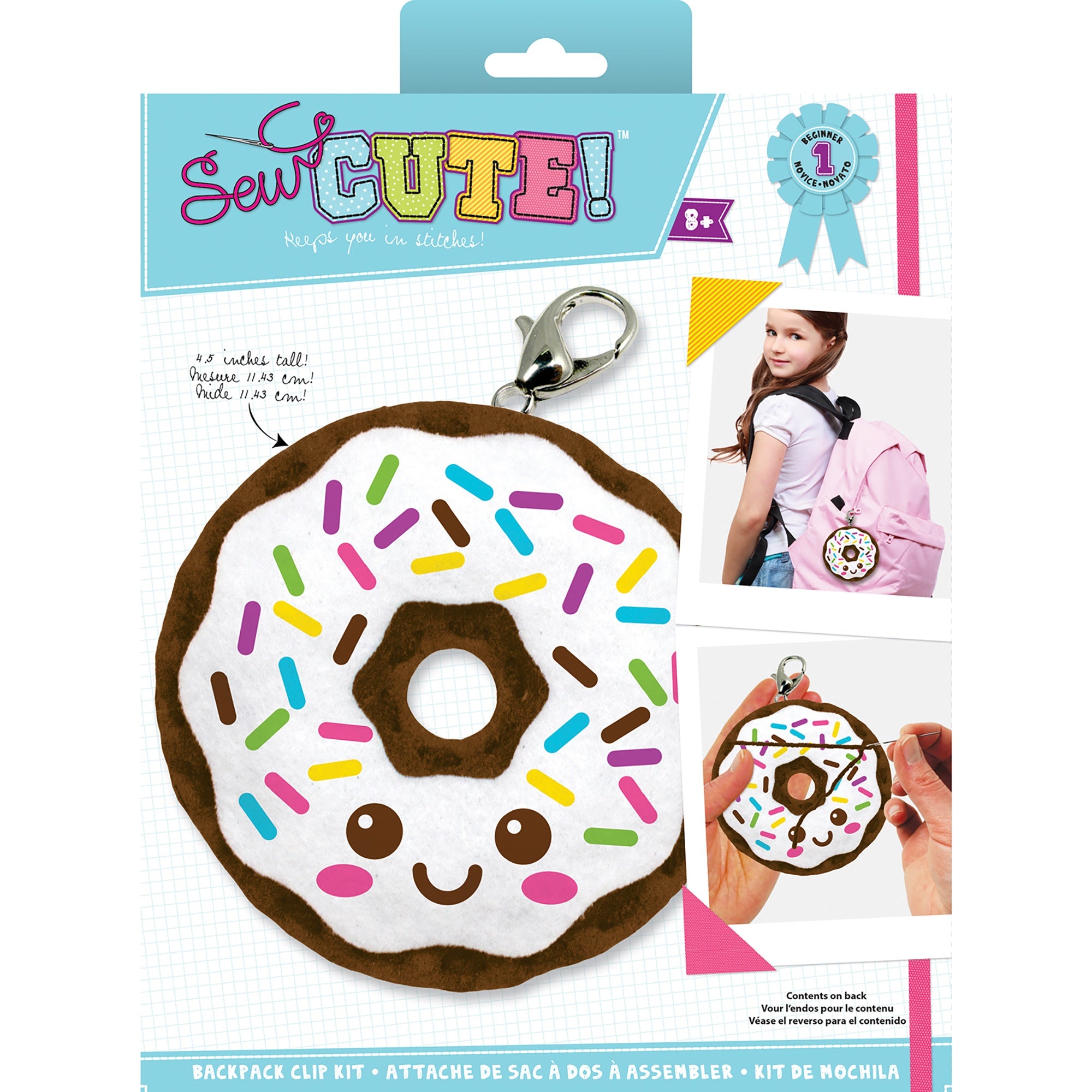 Sew Cute! Felt Backpack Clip Kit Donut