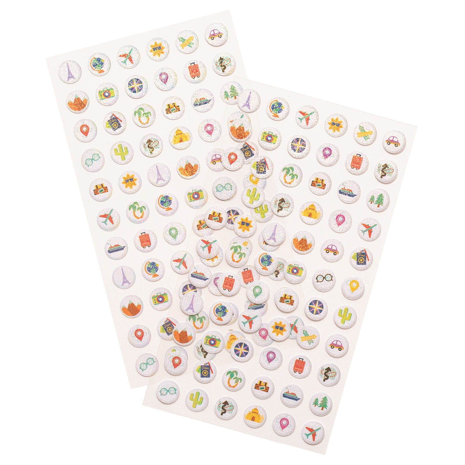 Sticko Flat Stickers Tiny Travel Icons, 132/Pkg