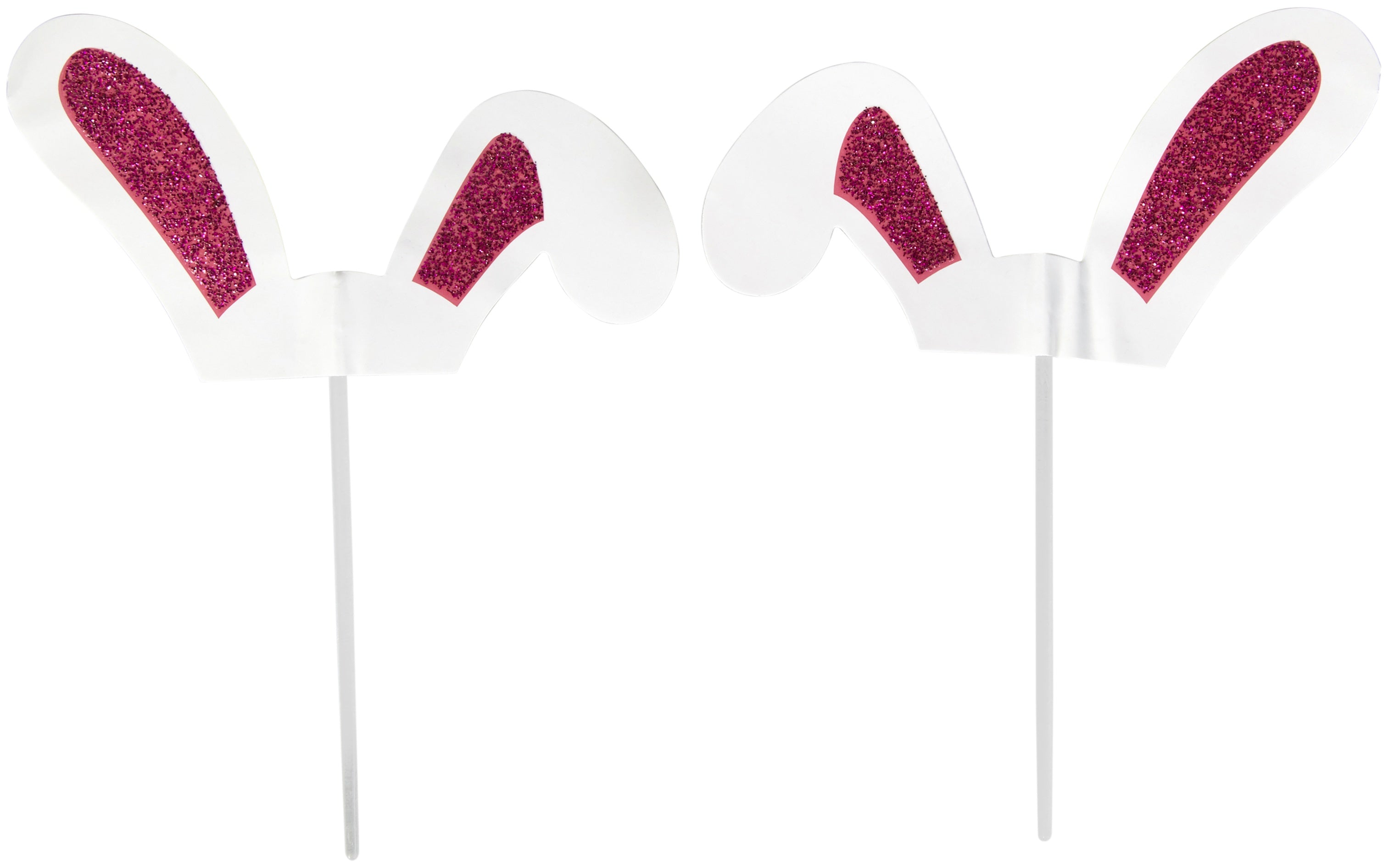 Cupcake Toppers 24/Pkg Bunny Ear Glitter