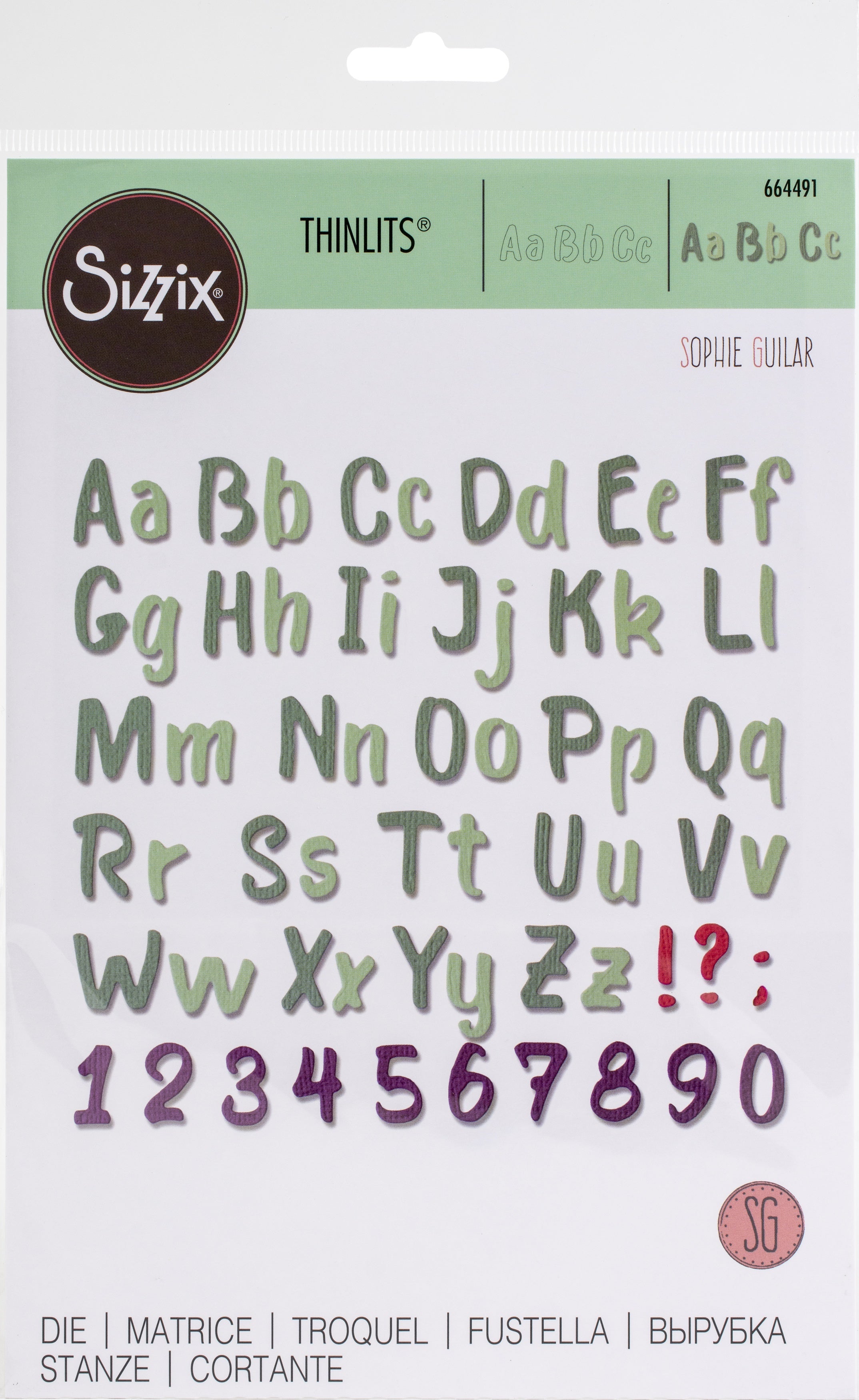 Sizzix Thinlits Die By Sophie Guilar 70/Pkg Bold Brush Alphabet