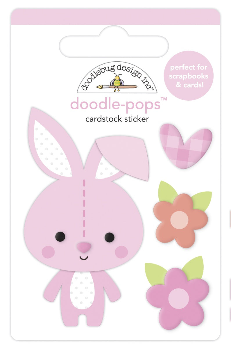 Doodlebug Doodle-Pops 3D Stickers Snuggle Bunny, Bundle Of Joy