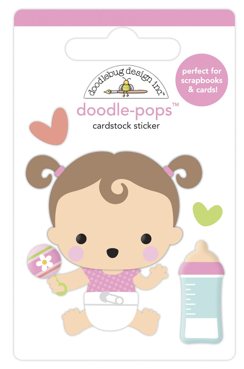 Doodlebug Doodle-Pops 3D Stickers Sweet Girl, Bundle Of Joy