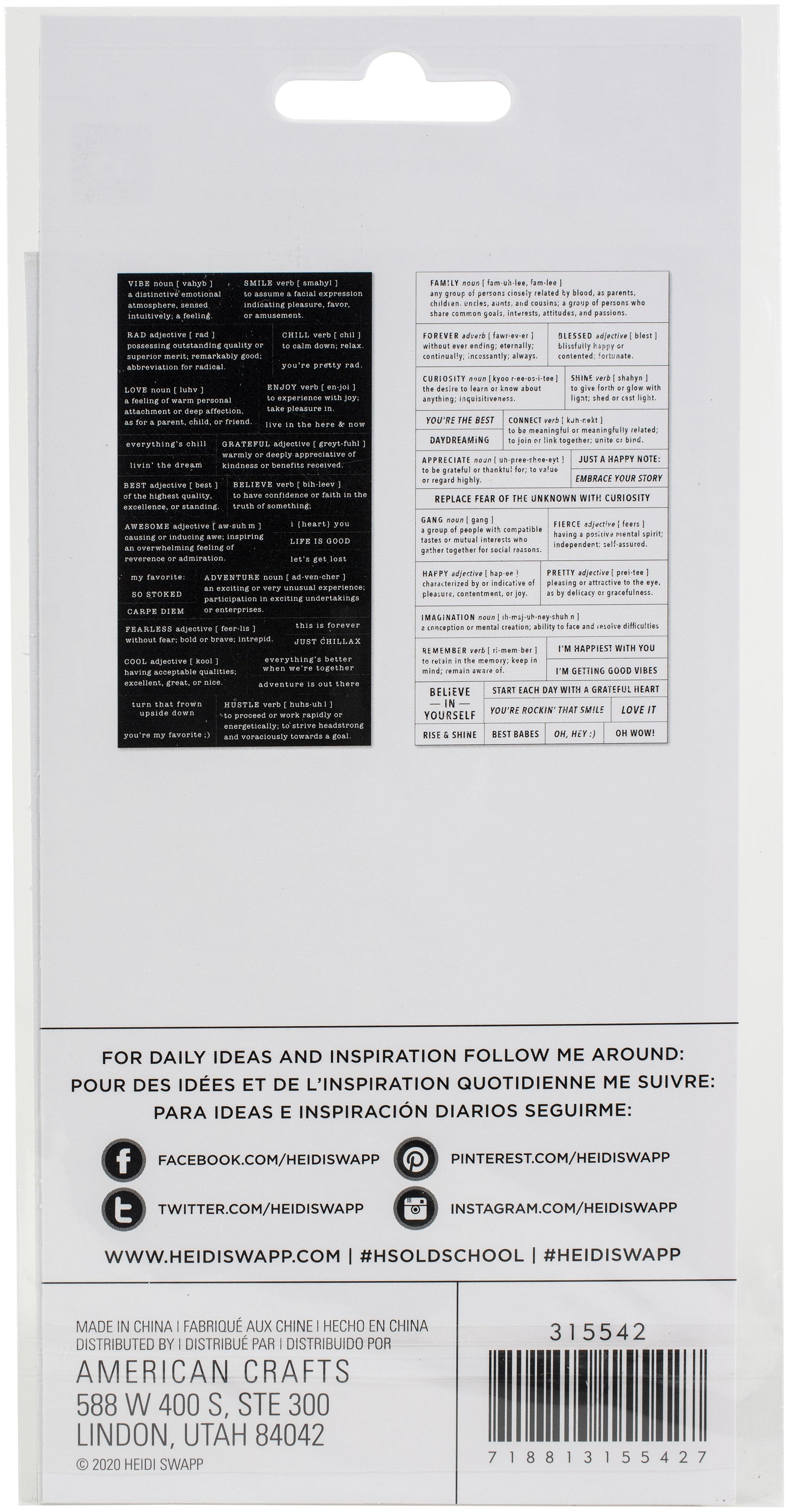 Heidi Swapp Old School Definition Stickers 58/Pkg  