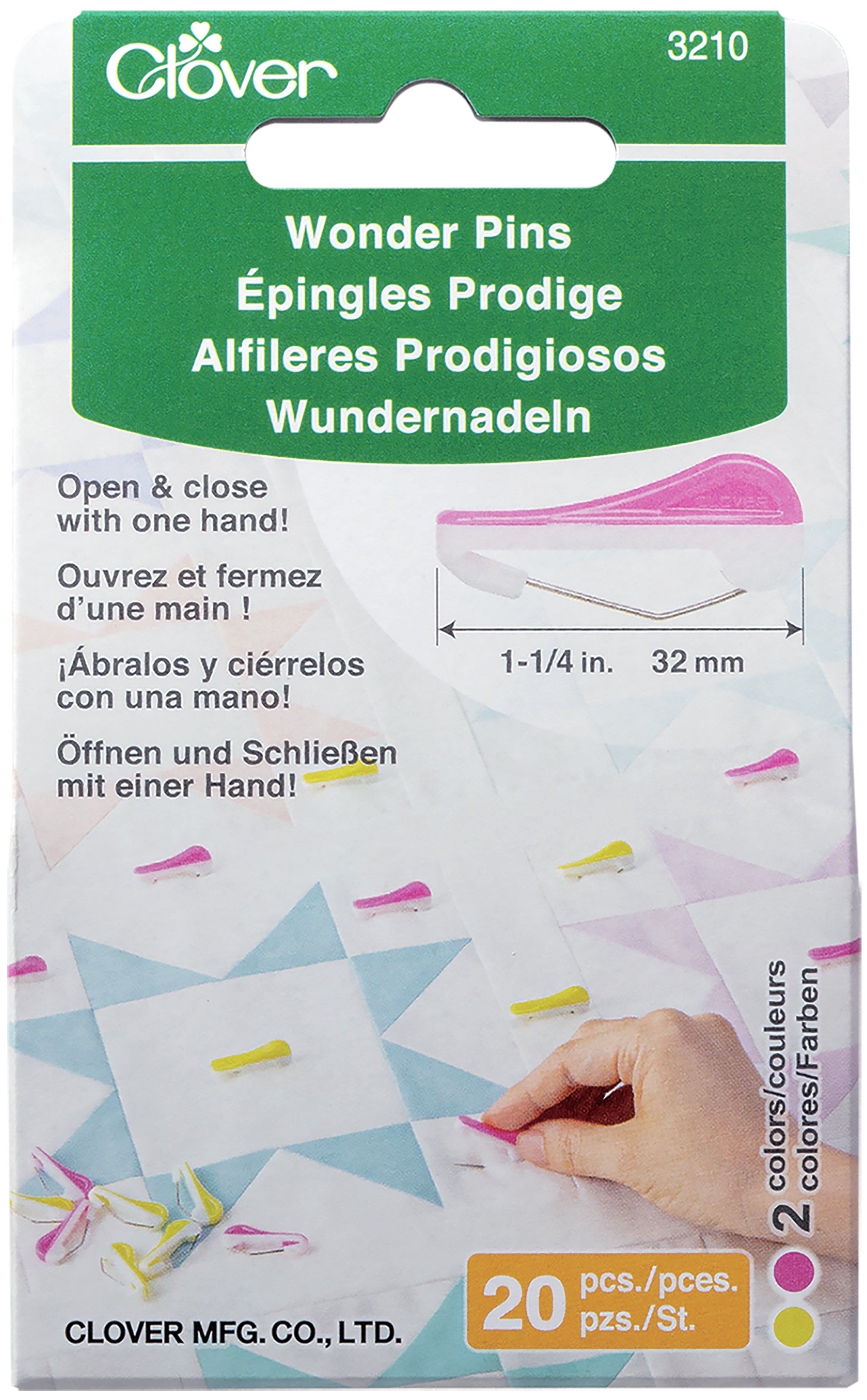 Clover Wonder Pins 20/Pkg