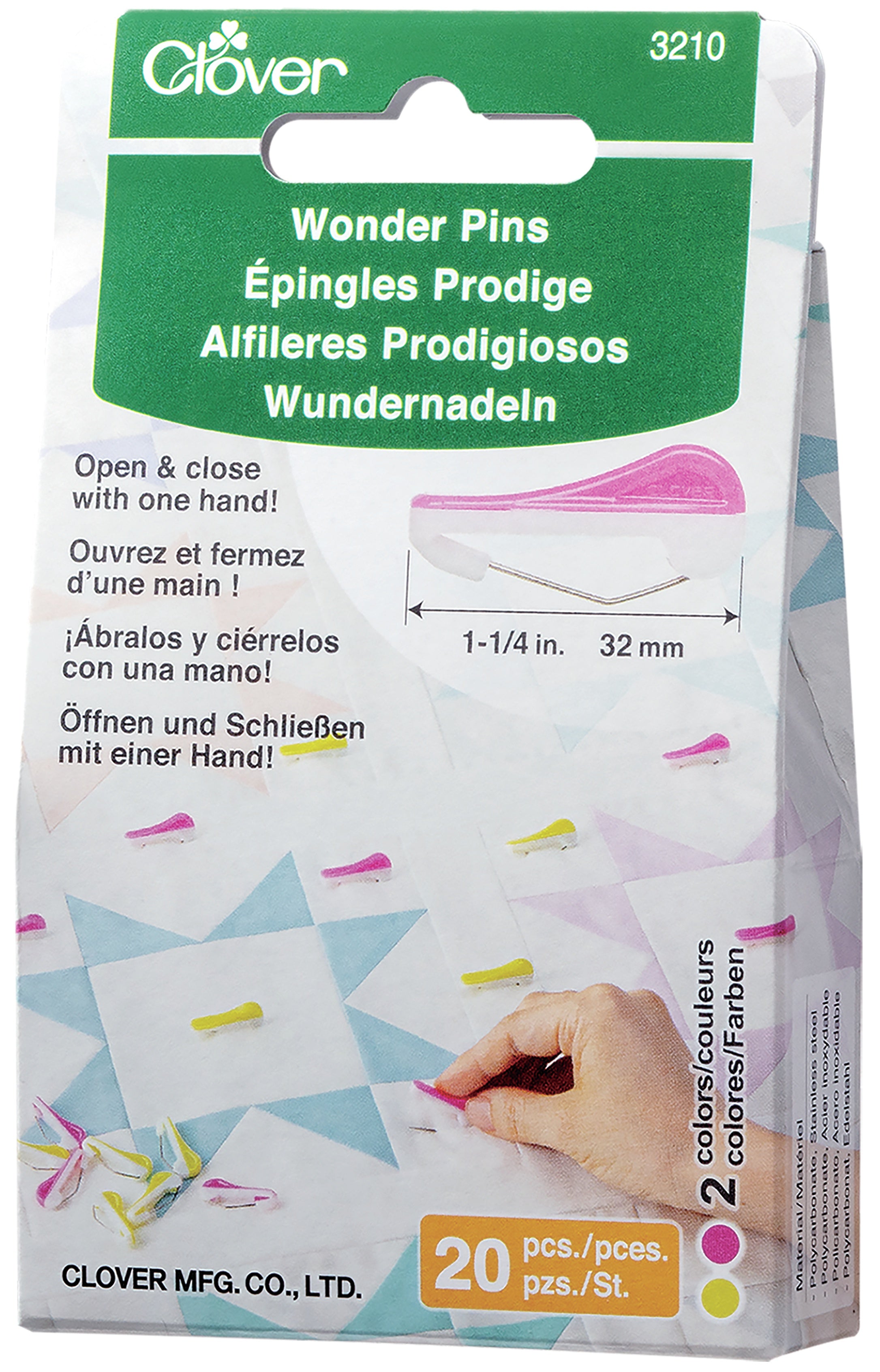 Clover Wonder Pins 20/Pkg