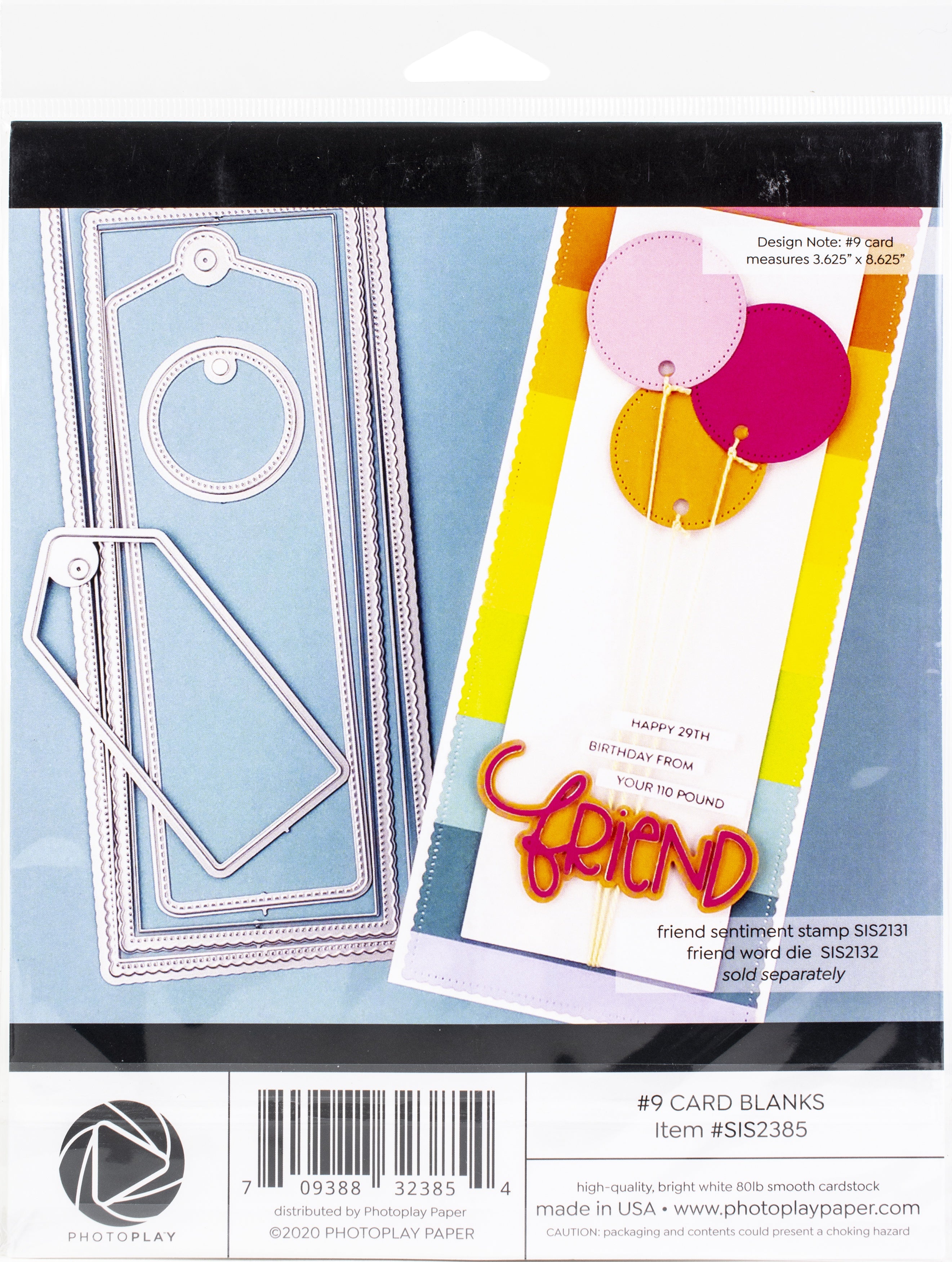 PhotoPlay Say It With Stamps Scored Card 10/Pkg #9 Blank White